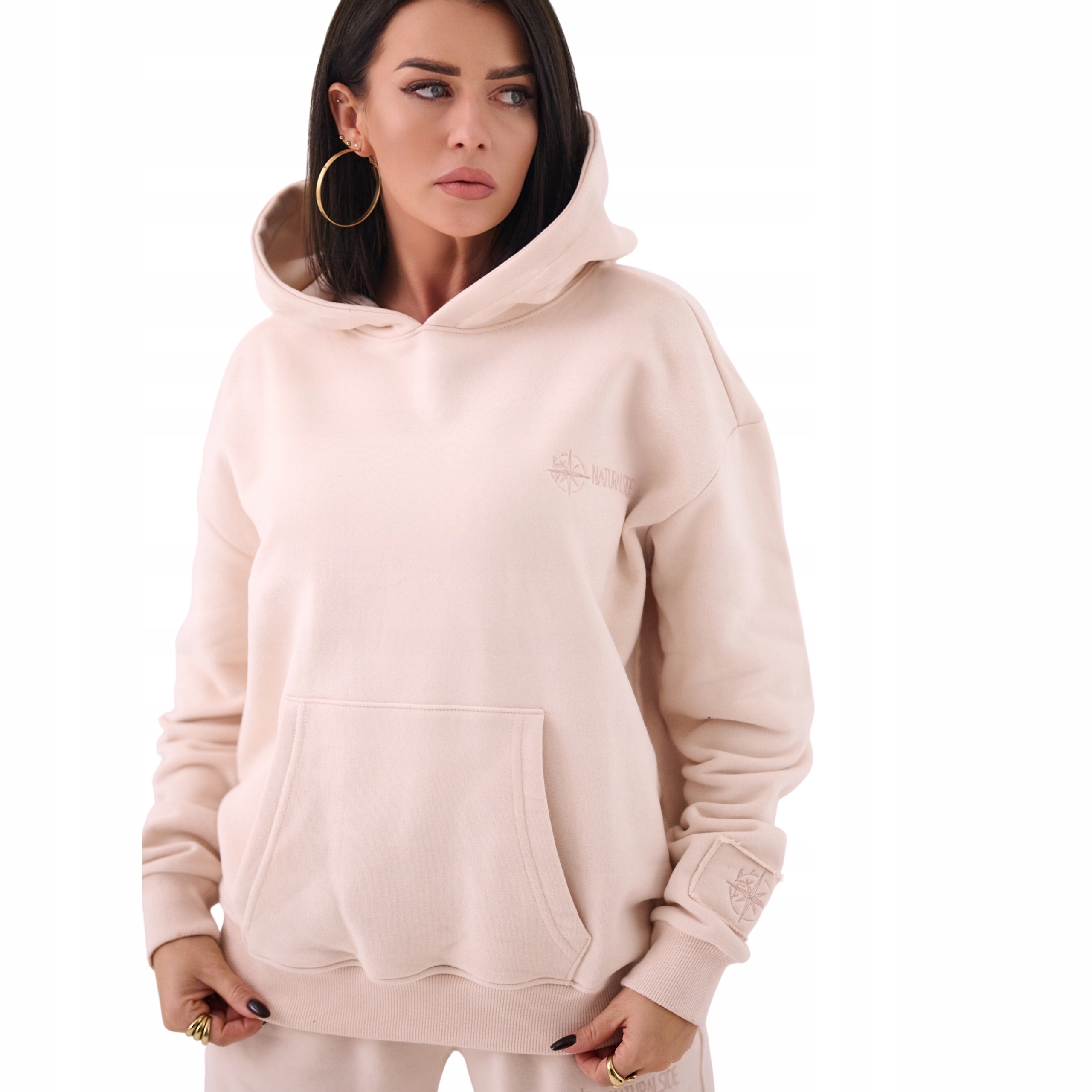 Dámská Mikina klokanka s kapucí Premium béžová XL XXL