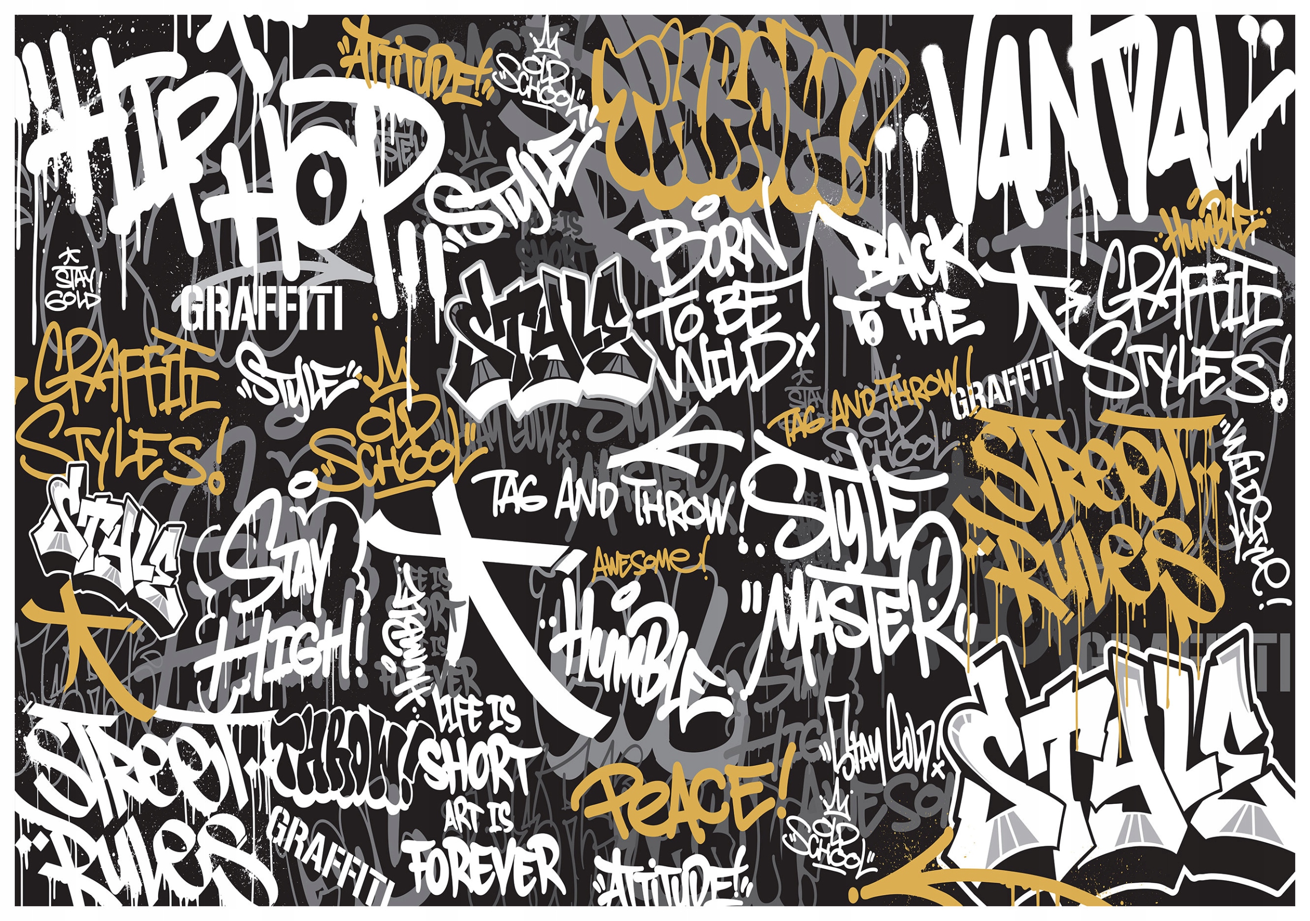 Fototapeta Graffiti Černá Abstrakce Textura stěna 254x184 lepidlo