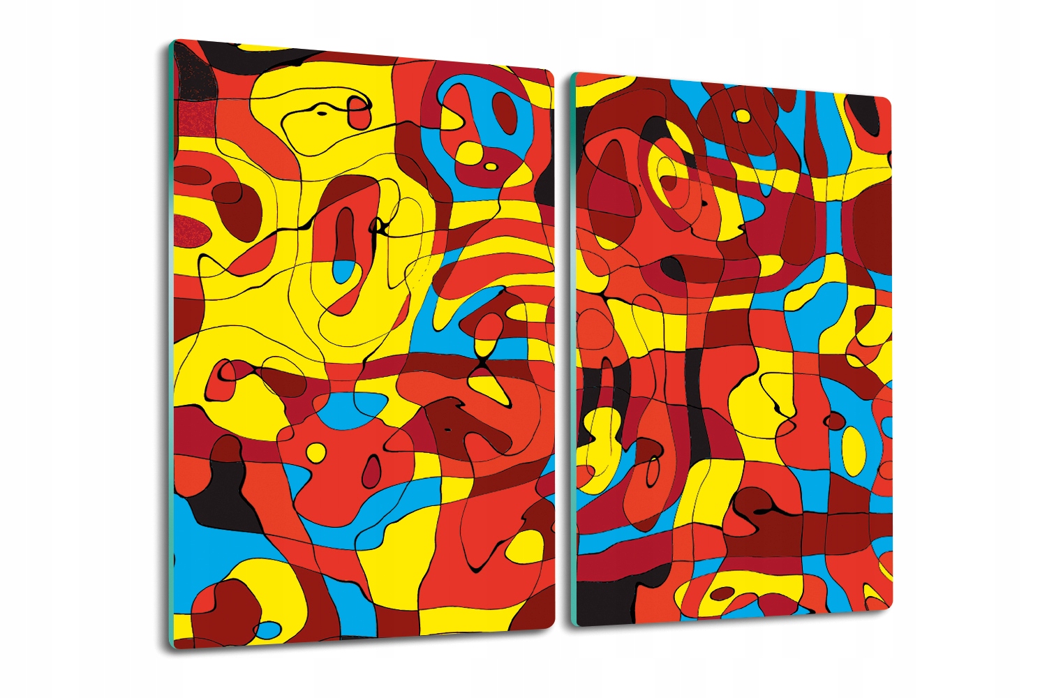 Kuchyňská skleněná deska 2x30x52 Abstrakce pop art