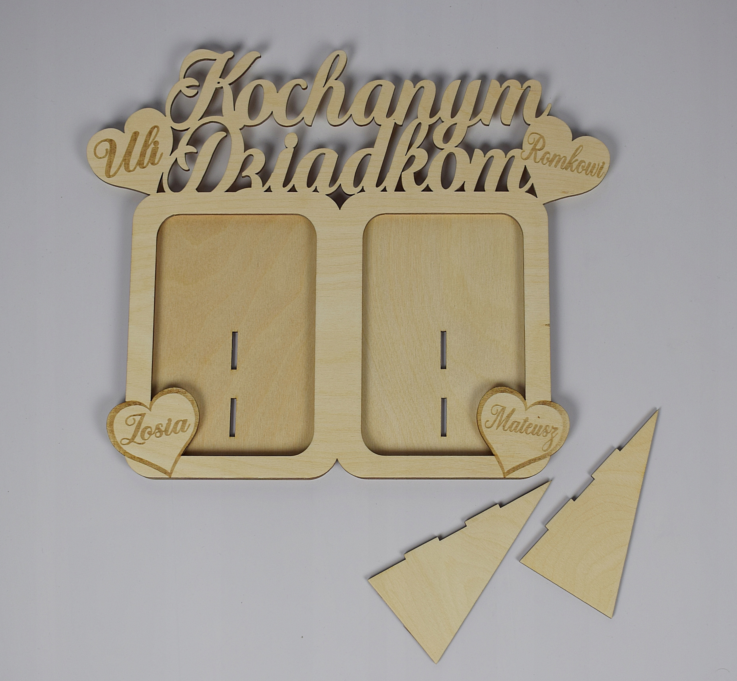 Prezent na Dzień Babci drewniana ramka na zdjęcia Materiał drewno