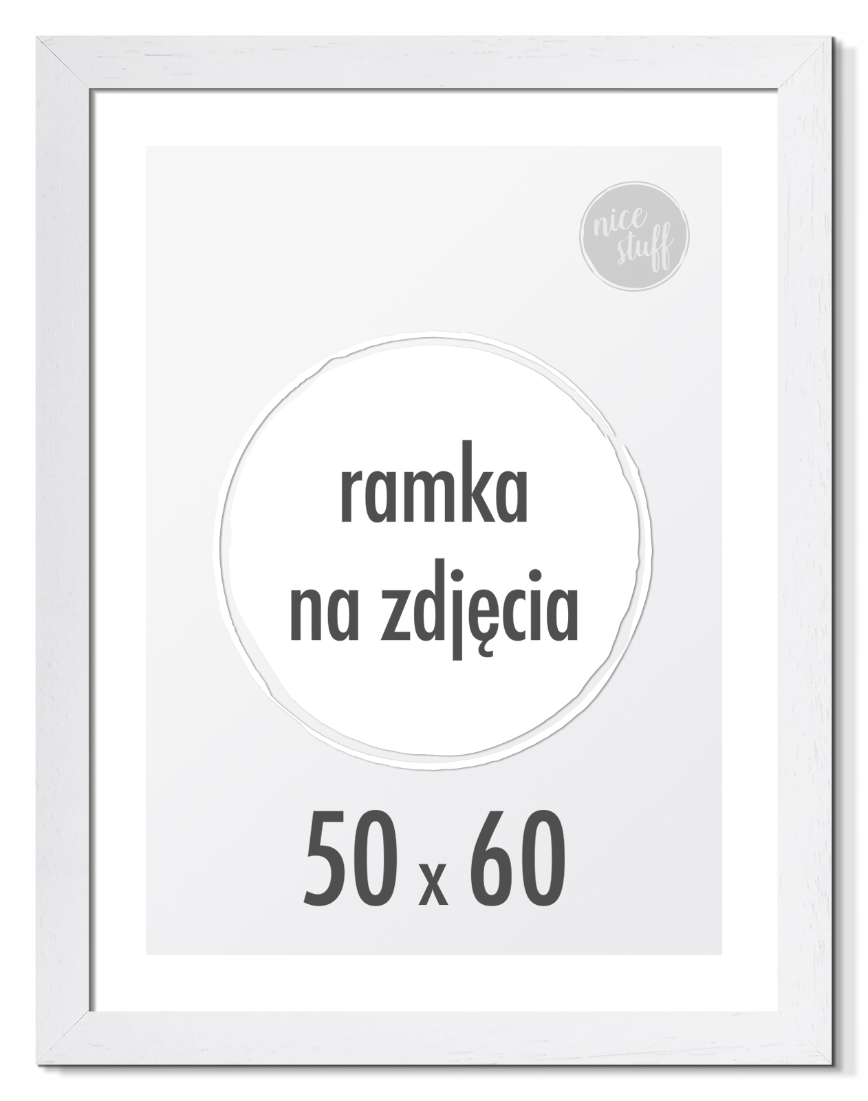 

Ramka Na Zdjęcia 50x60 cm ramki biała drewniana