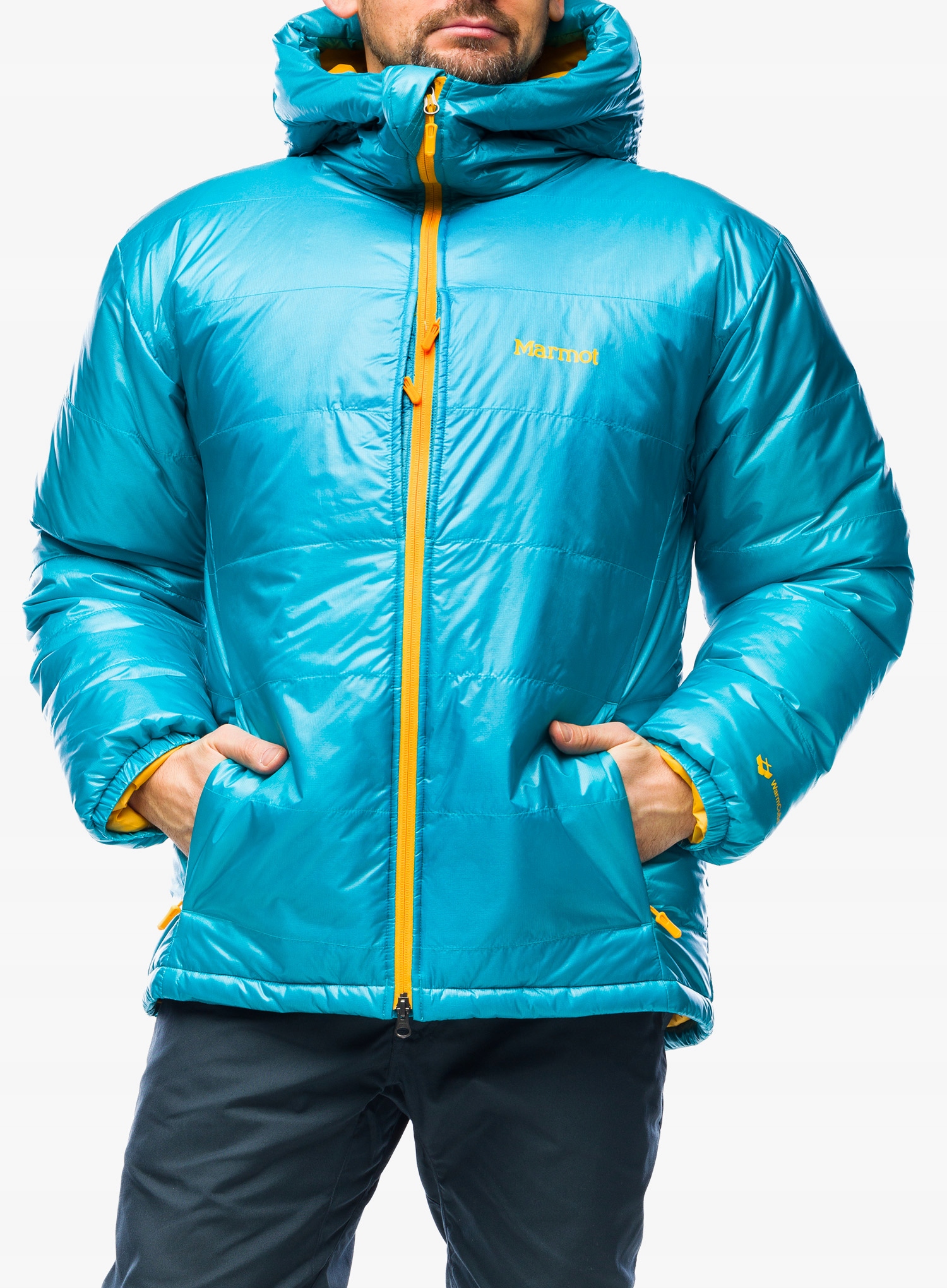 Péřová bunda Marmot West Rib Parka enamel blue XL