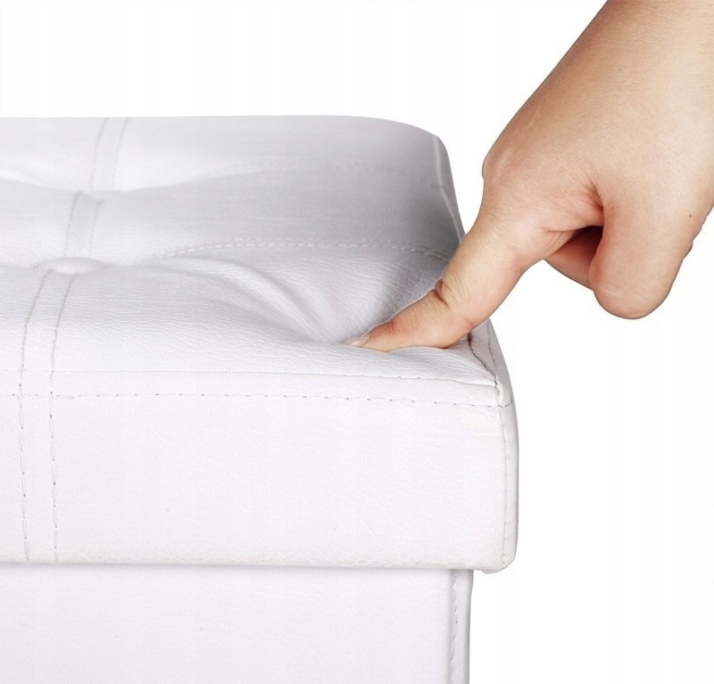 BIAŁA SKŁADANA PUFA KUFER SIEDZISKO SCHOWEK ŁAWA Materiał korpusu inny