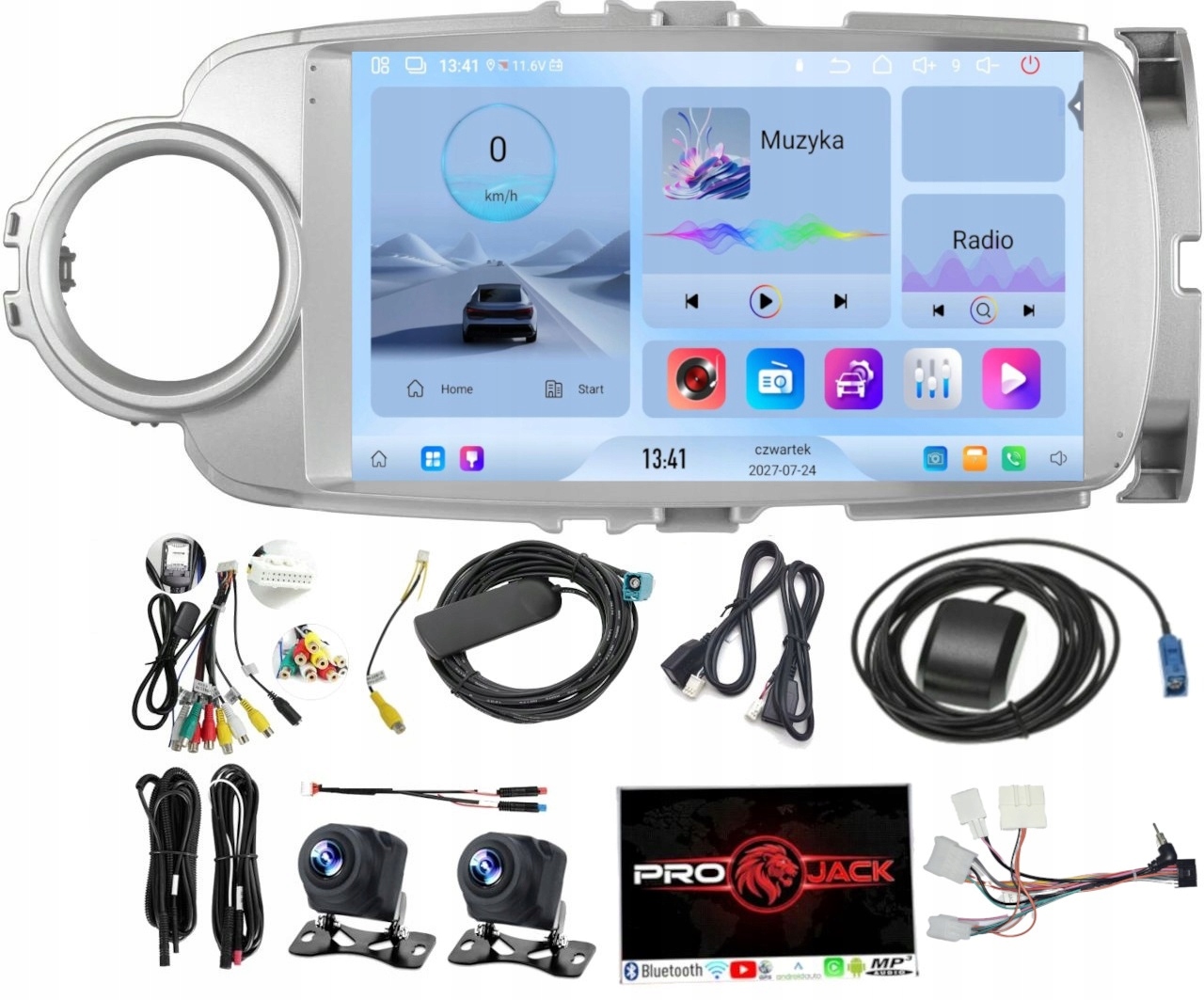 Rádio Navigácia Carplay Gps Android Toyota Yaris 11-19 Wifi 4GB 64GB Sim