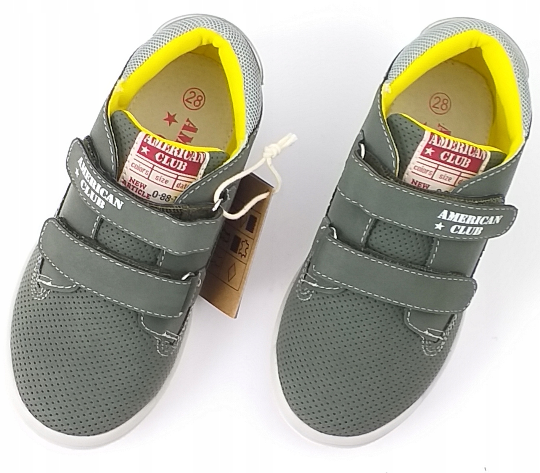 AMERICAN CLUB TRZEWIKI PÓŁBUTY OBUWIE NA RZEPY 24 Kolor zielony