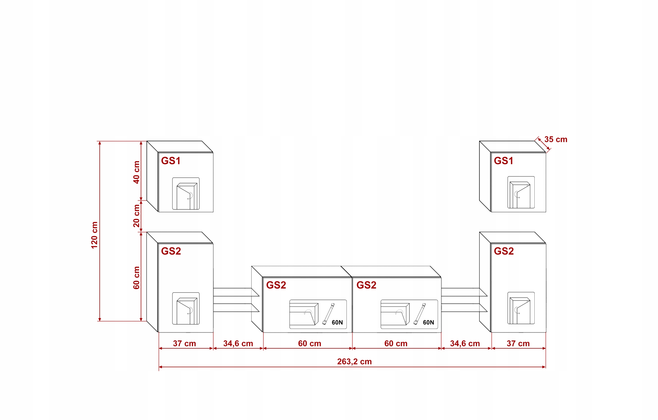 Meblościanka Nowoczesna Salon Meble N105 1 Kod producenta AN105-21DZB-M9 1A