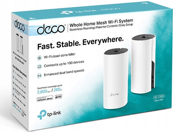 TP-Link Deco M4 (2 kusy) WiFi5 Mesh (AC1200, 2,4GHz/5GHz, 2xGbLAN/WAN)