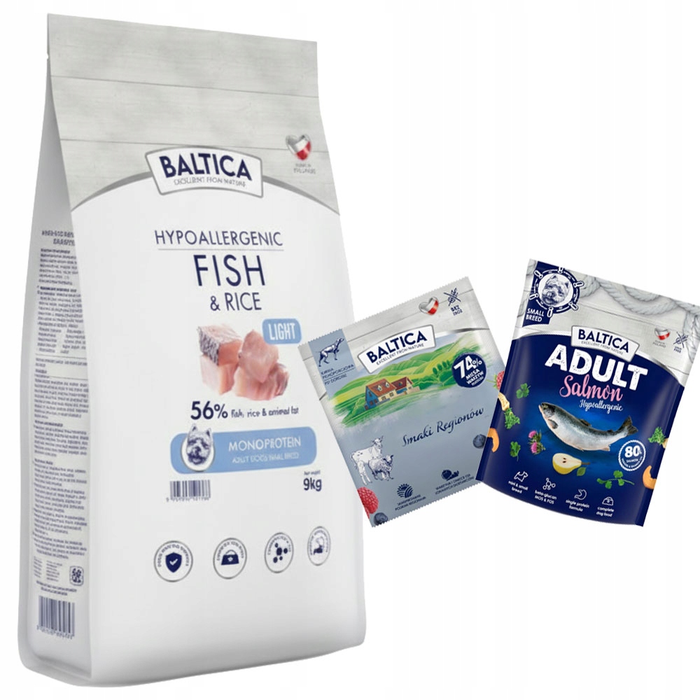 Levně Baltica Adult Fish & Rice Light Xs/s 9kg Malá Plemena Hypoalergenní