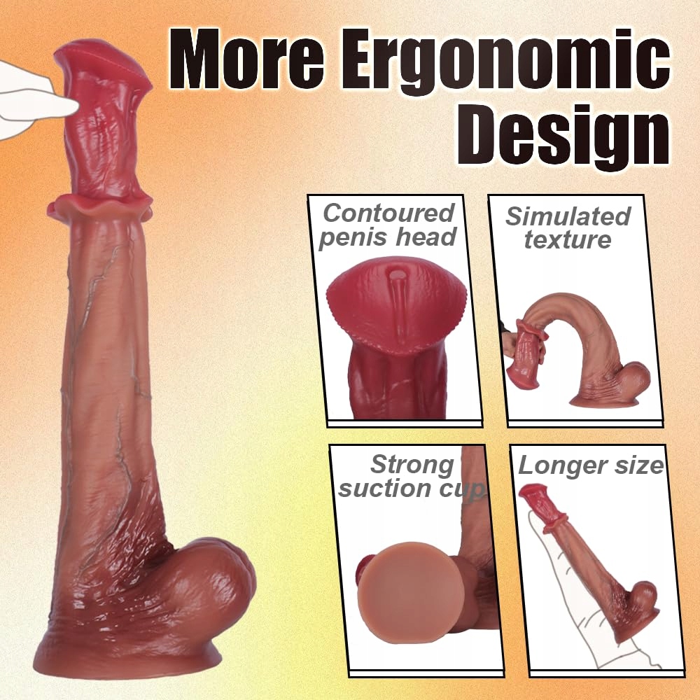 HUGE HORSE Dildo Realistyczny Silikonowy Z Przyssawką Dla Kobiet i Mężczyzn — miniatura 3