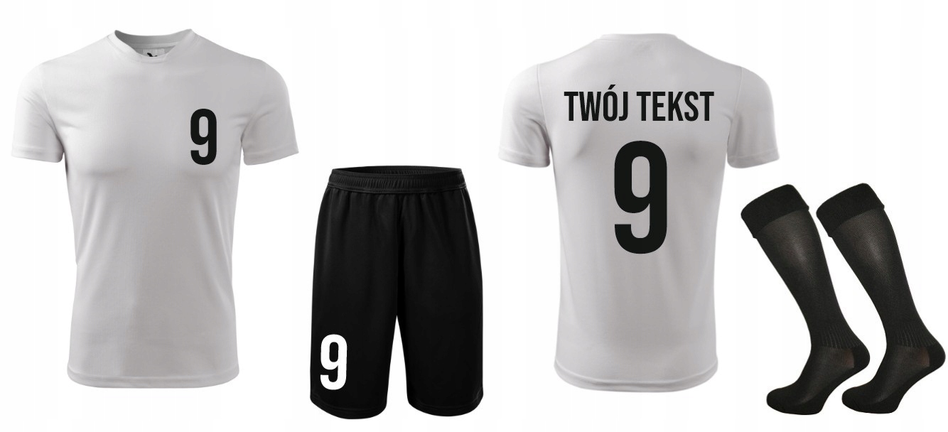 Strój piłkarski z własnym napisem i numerem personalizowanym nadrukiem 146