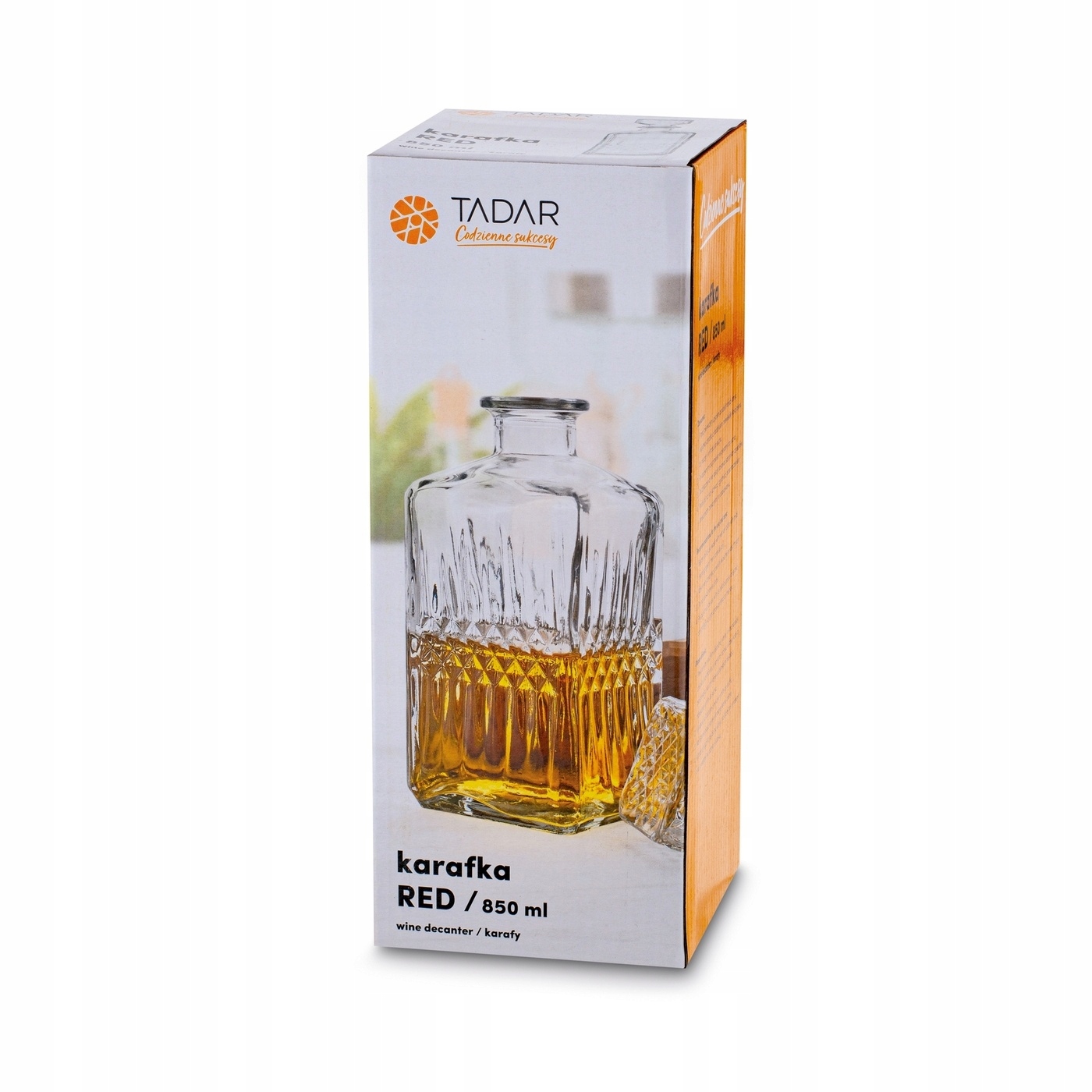 Elegancka KARAFKA DO WHISKY wina SZKLANA BUTELKA na wodę napoje Z KORKIEM Linia Red