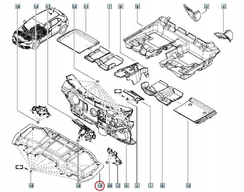 WYGLUSZENIE WYCISZENIE MASKI RENAULT MEGANE IV 4 Part number 658400159R