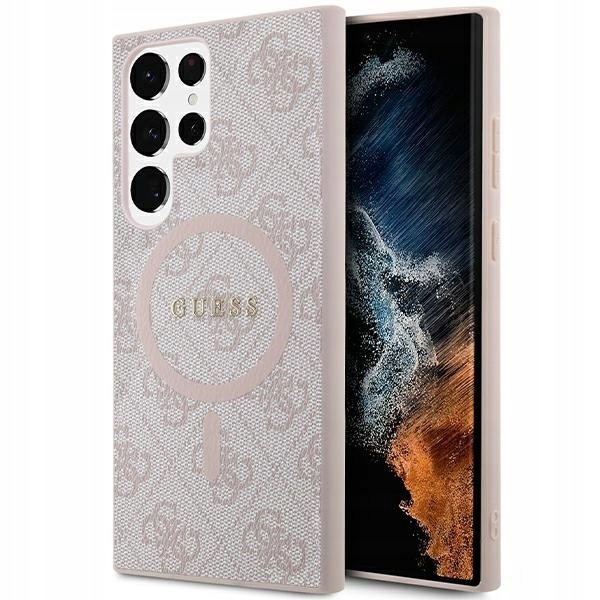 Guess GUHMS24LG4GFRP S24 Ultra S928 różowy/pink hardcase 4G Collection Leat
