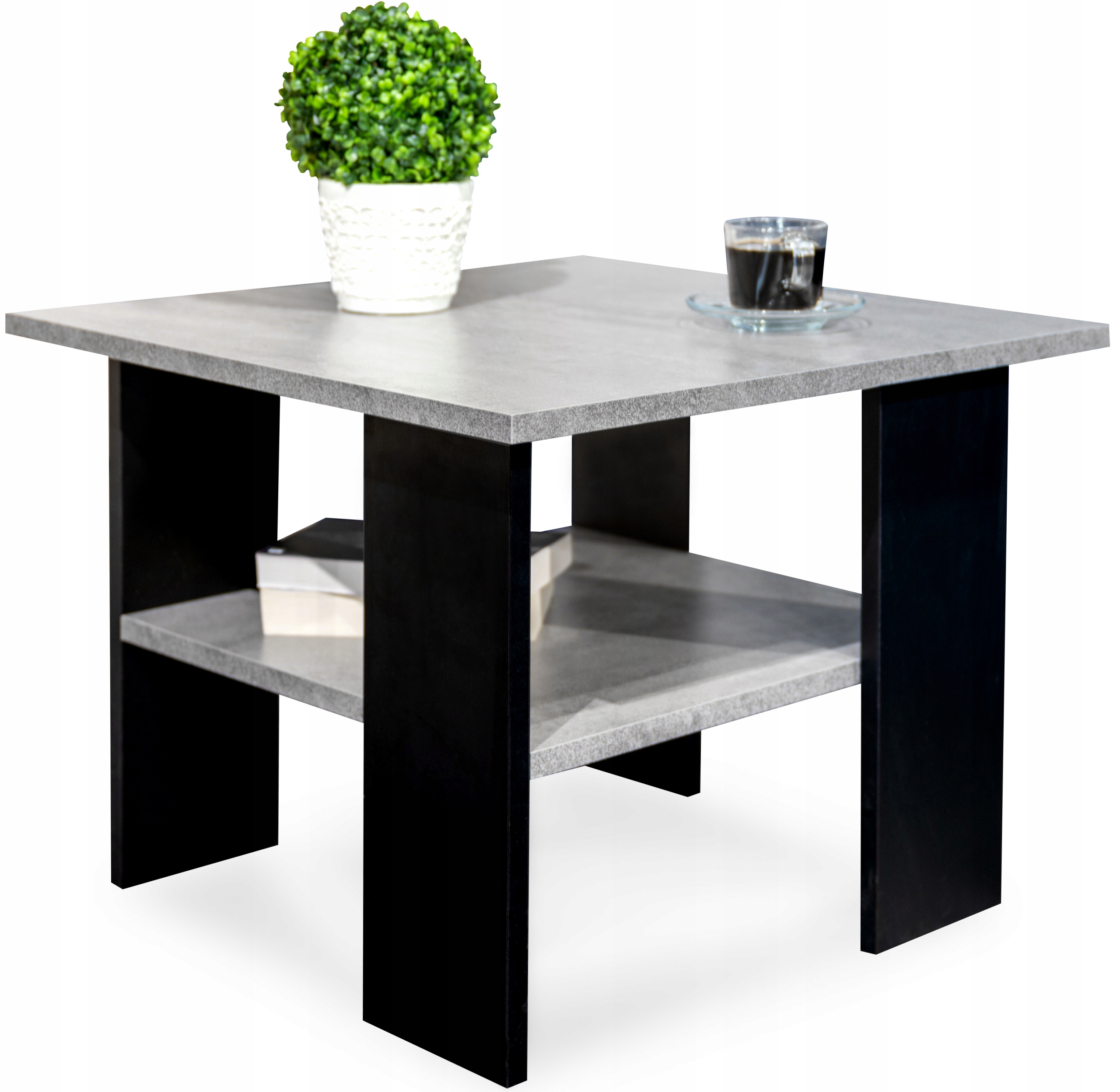 Stalas Kavos staliukas juodas / palėpės betonas FPST1
