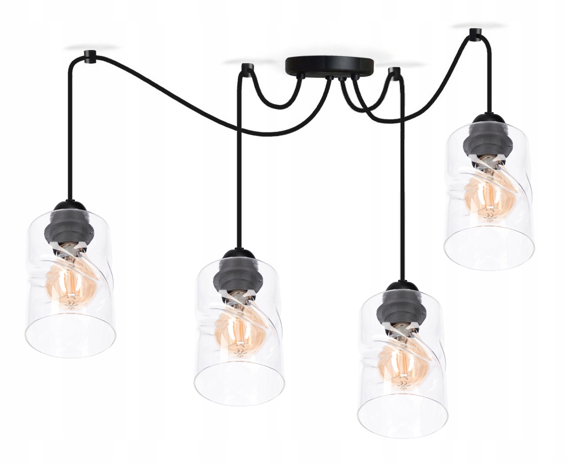 Závěsná stropní lustrová lampa Pajak Loft nad stůl, stropní lampa, černá