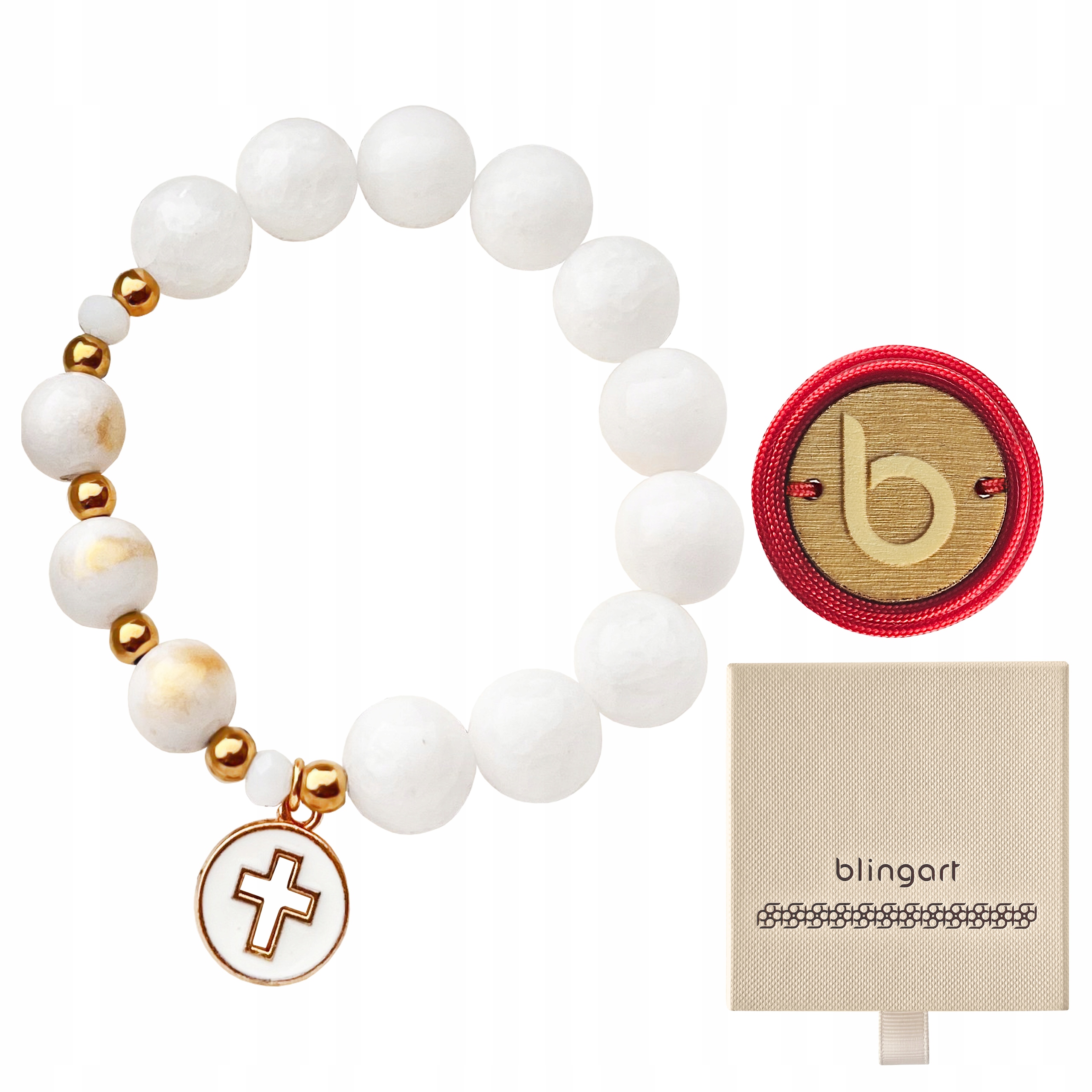 Náramek pro chlapce dívky růženec na Svaté Přijímání korálky Blingart