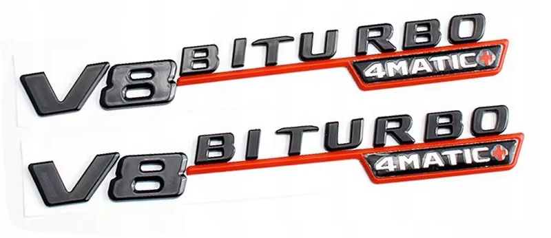 EMBLEMAT NAPIS ZNACZEK Mercedes na błotnik V8 Biturbo 4M+