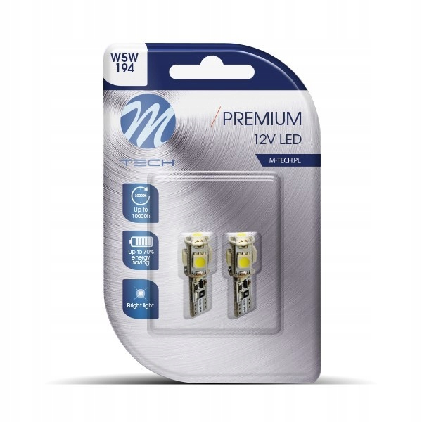 M-tech Premium LB321W Białe żarówki W5W Led Canbus