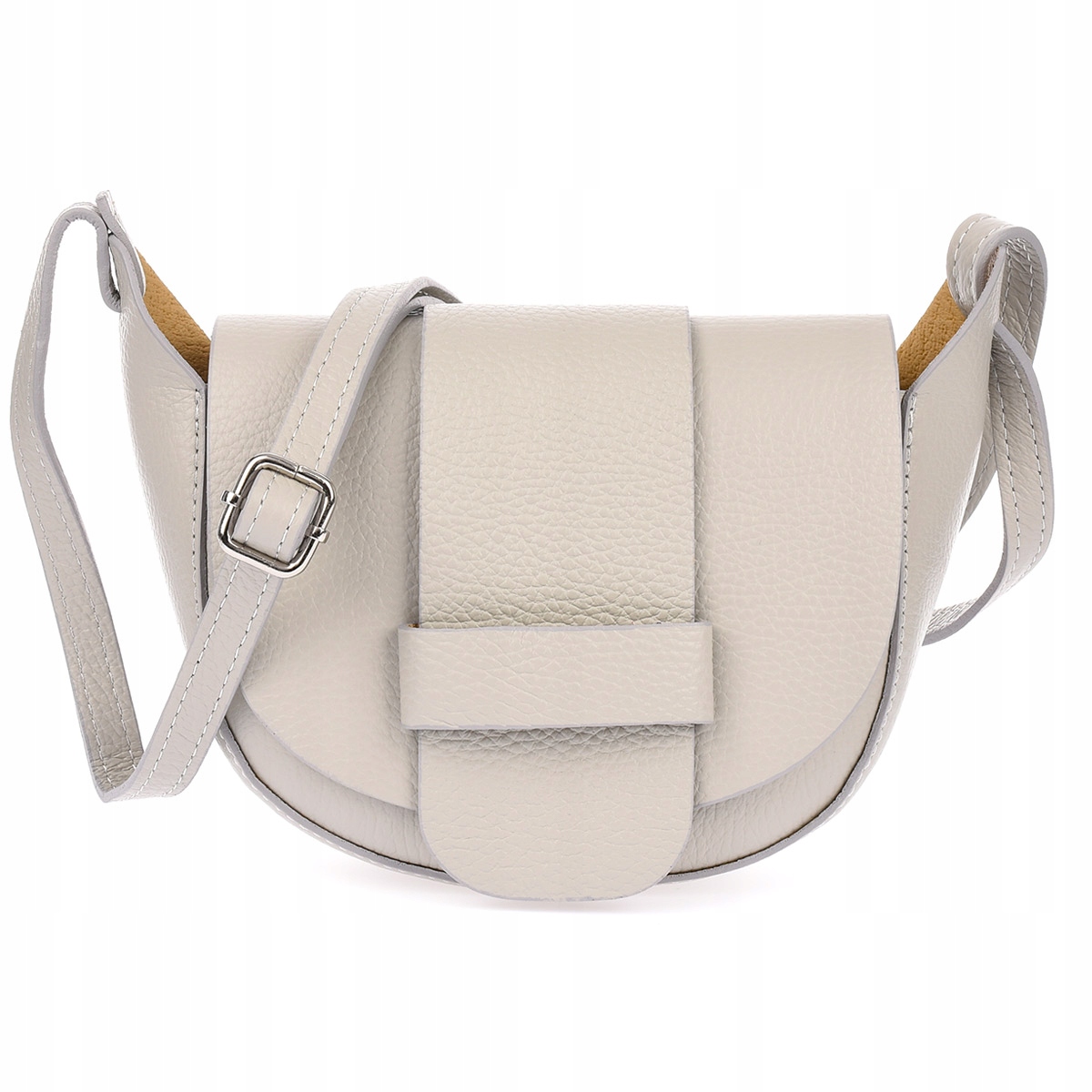 Damska skórzana mała torebka listonoszka na ramię kopertówka włoska skóra