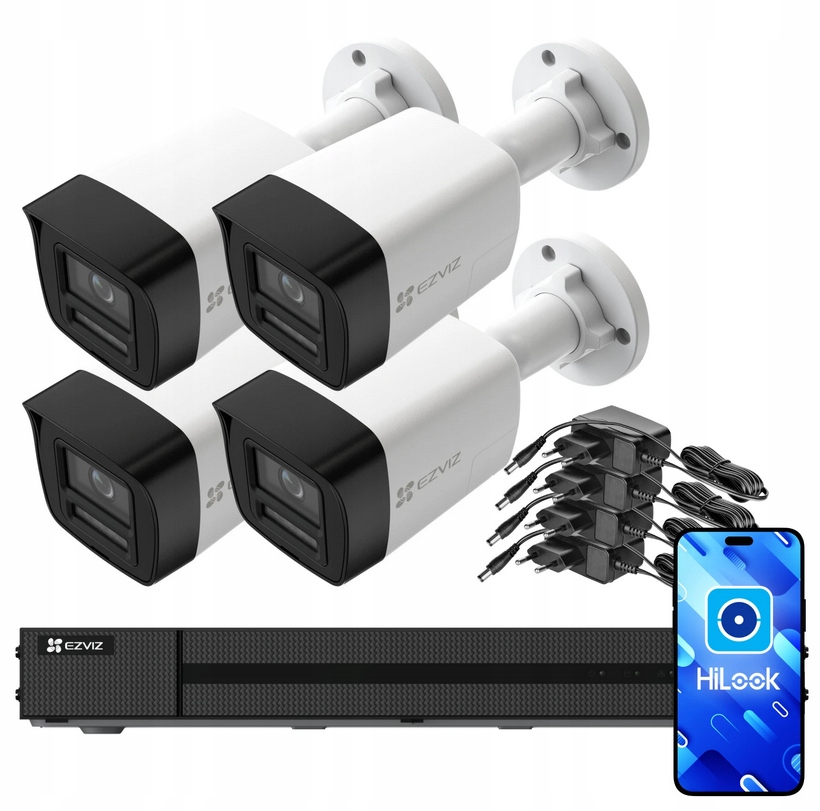 Ezviz X5K PoE Kit/ bullet/ 8Mpix/ 1x 8CH Nvr X5K/ 4x Ip kamera H3K/ Hdmi/ V