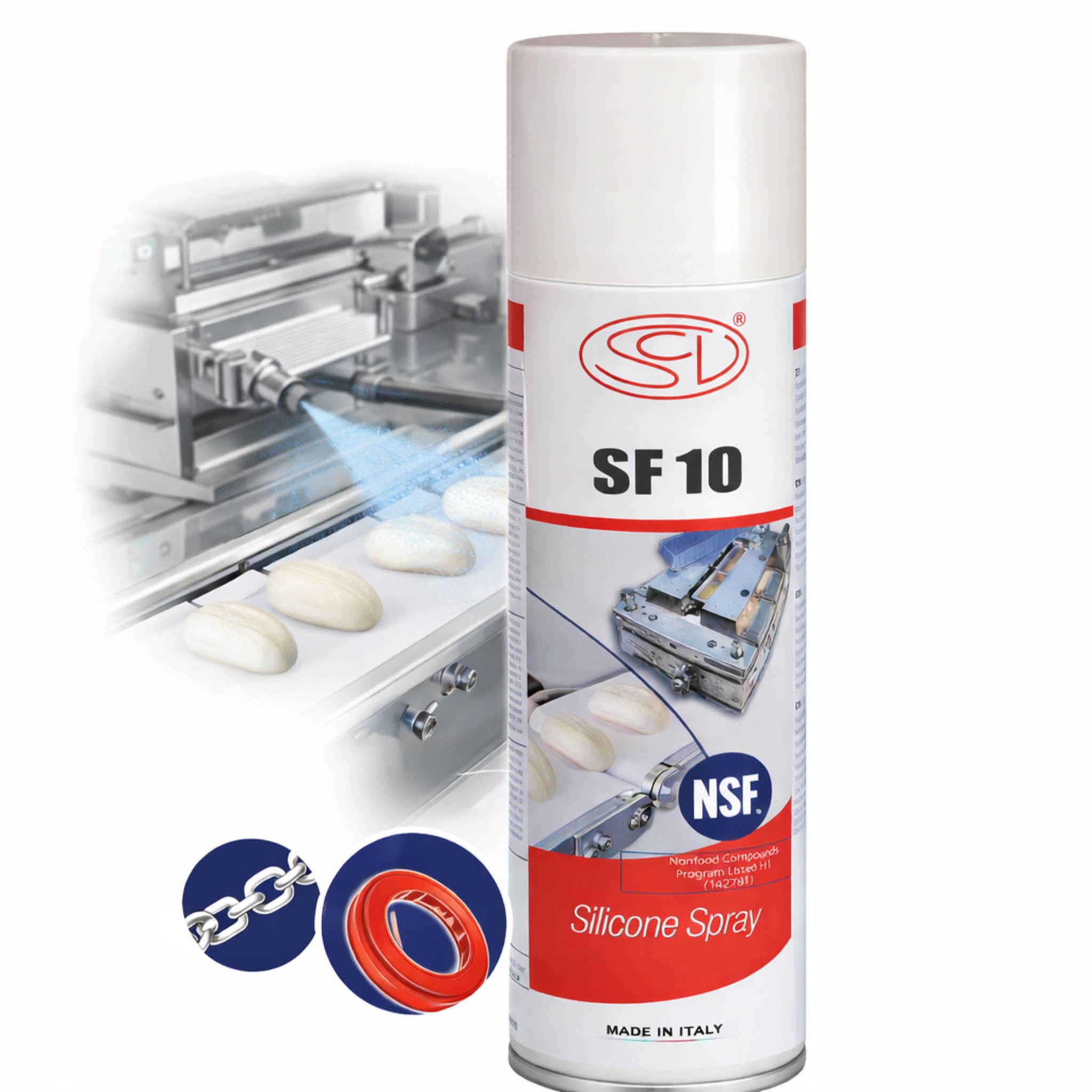 Smar Silikonowy W Sprayu Nsf H1 Smar Spożywczy Do Uszczelek Gumy SF10 500ML