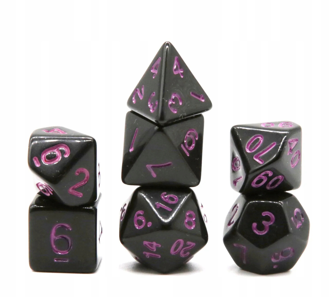 CZARNO-FIOLETOWY ZESTAW 7 KOŚCI KOSTEK RPG