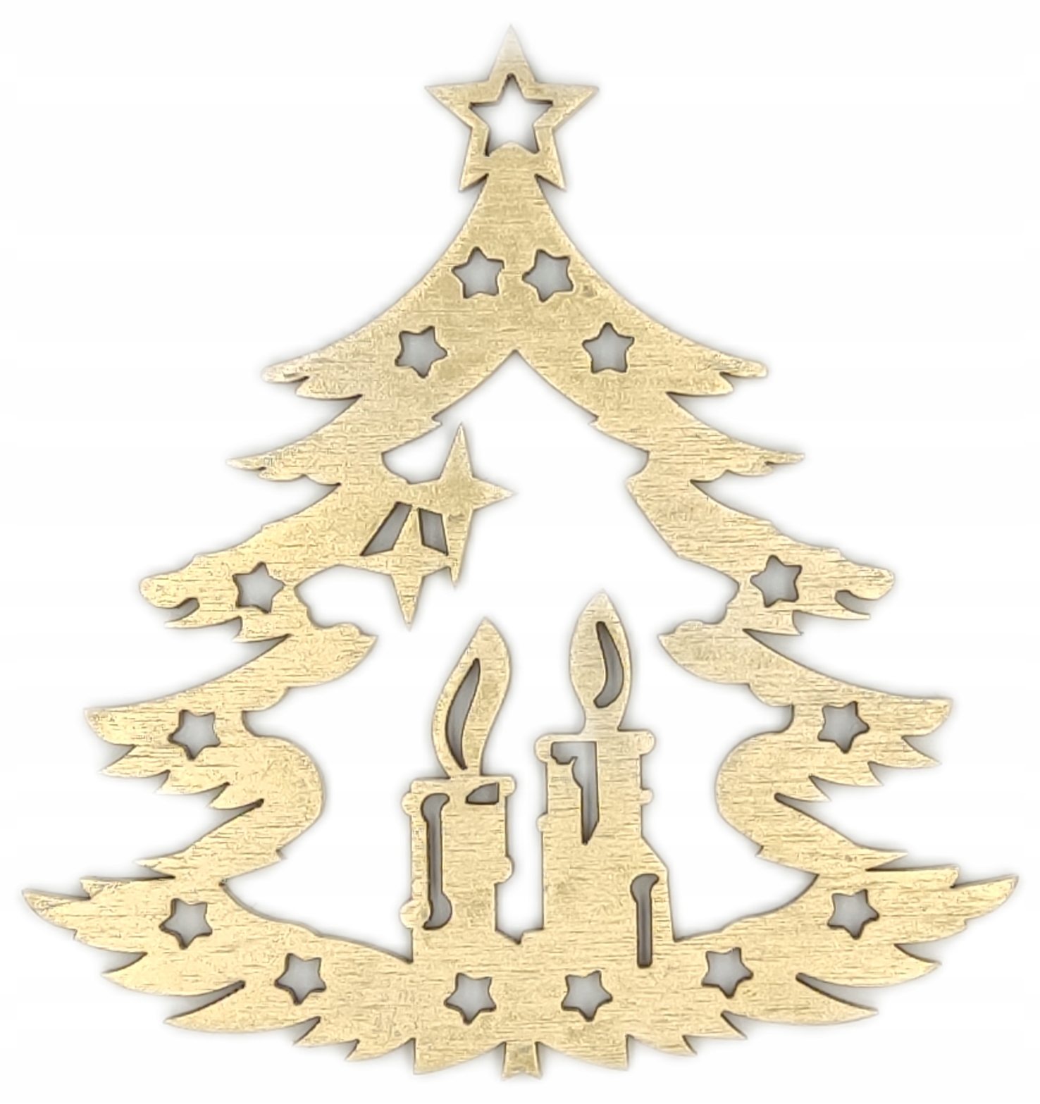 DREWNIANA BOMBKA NA CHOINKĘ zawieszka złota