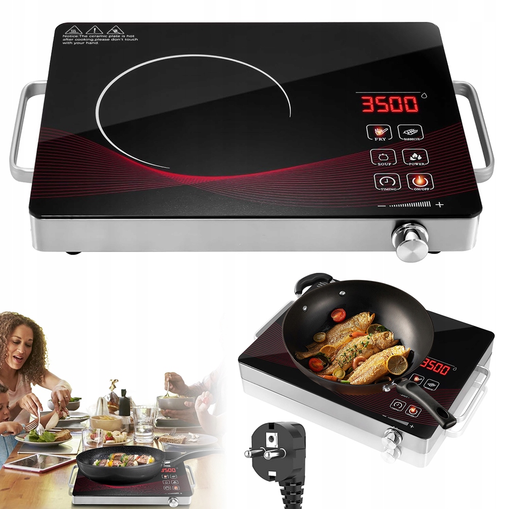 Płyta Indukcyjna Kuchenka Elektryczna 4 Trybami Gotowania z Timer