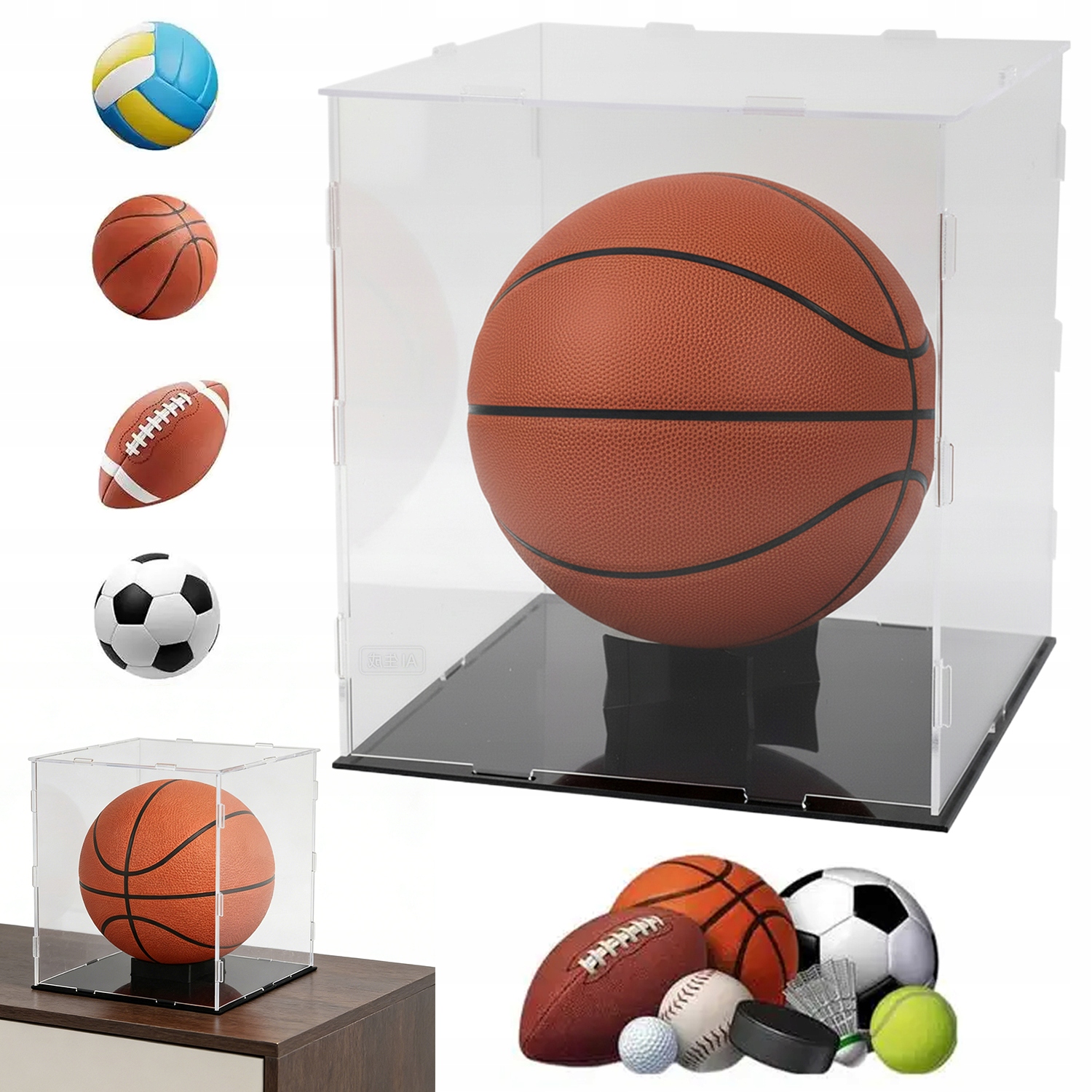 Sběratelská Akrylová Basketbalová Vitrína 25X25X27 CM