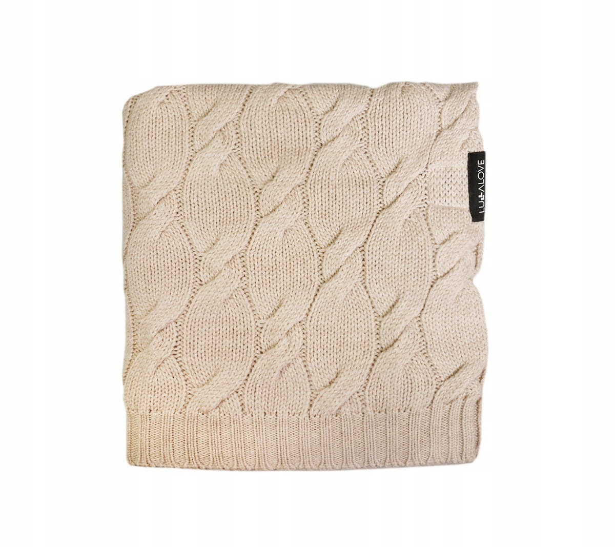 LULLALOVE Kocyk z WEŁNY MERINO 80x100 beżowy