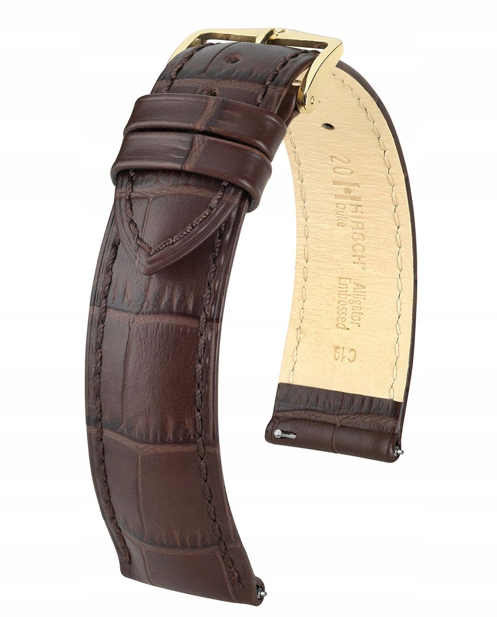 Hirsch Duke Hnědý Kožený Řemínek Na Hodinky 19 MM