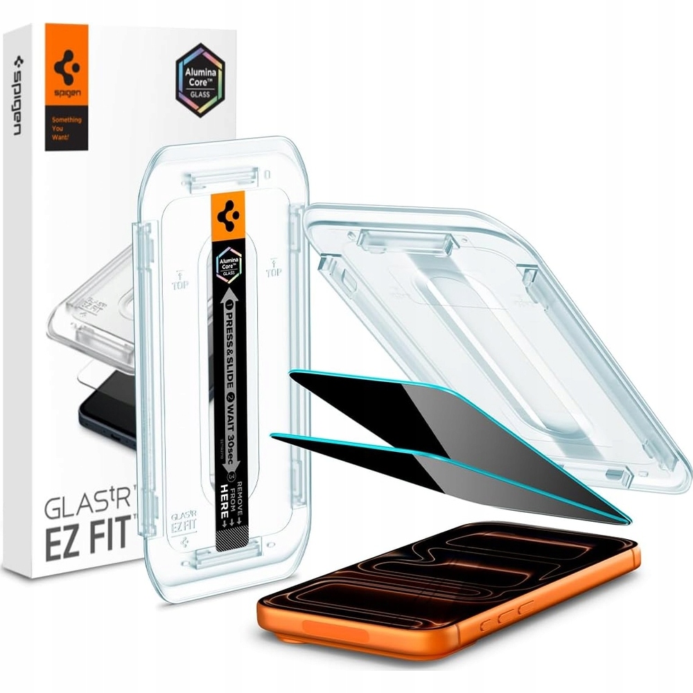 Szkło prywatyzujące do iPhone 17 16 Pro Max, Spigen Ez Fit Privacy 2P mocne