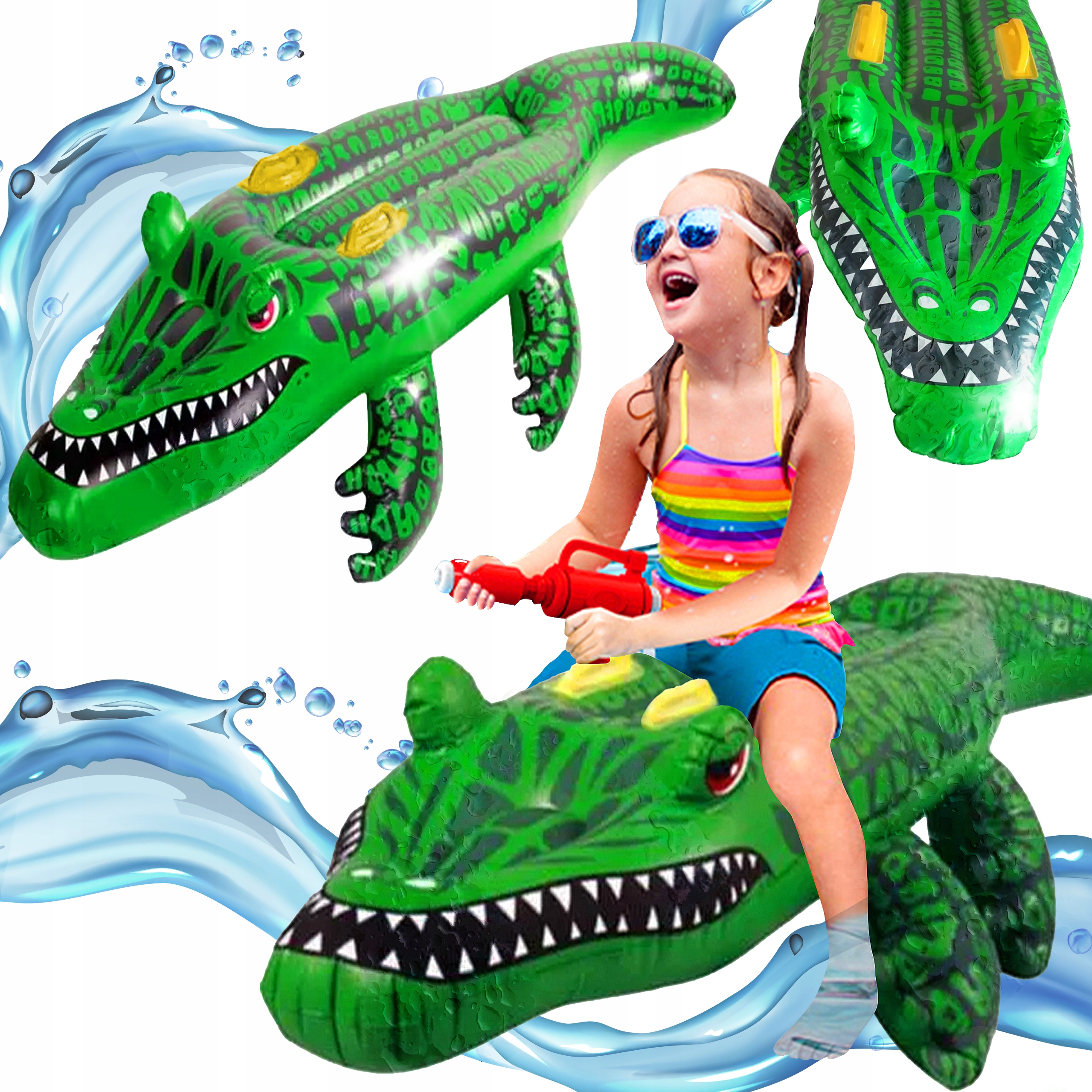 

Krokodyl Dmuchany Materac Do Pływania Wody 150 cm