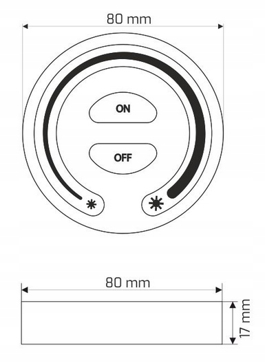 STEROWNIK DO OŚWIETLENIA RF Z PILOTEM ŚCIEMNIACZ Typ pilot