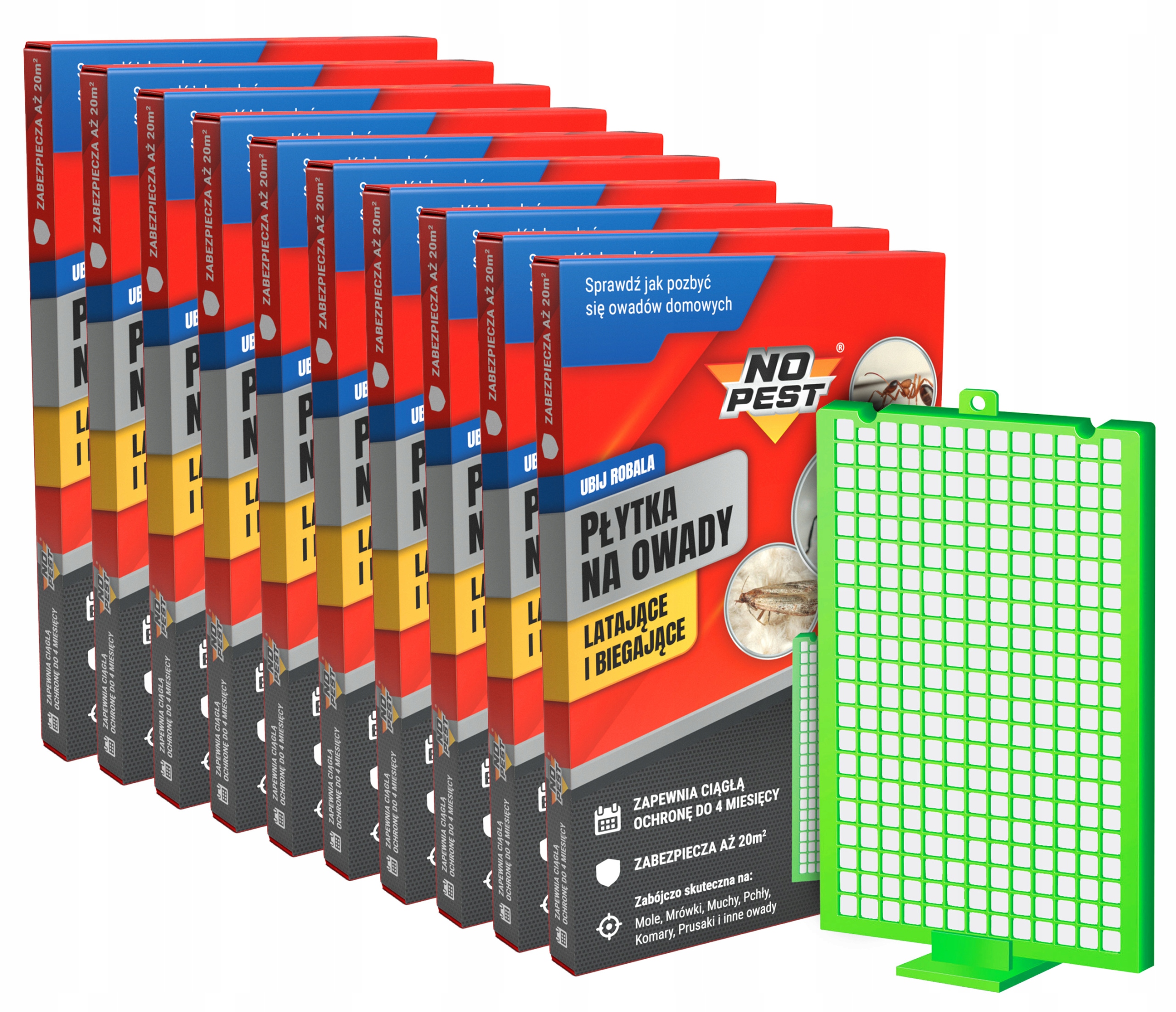 Zestaw Środek Płytka Na Owady Mrówki Pająki Mole Pchły No Pest (10 Szt)
