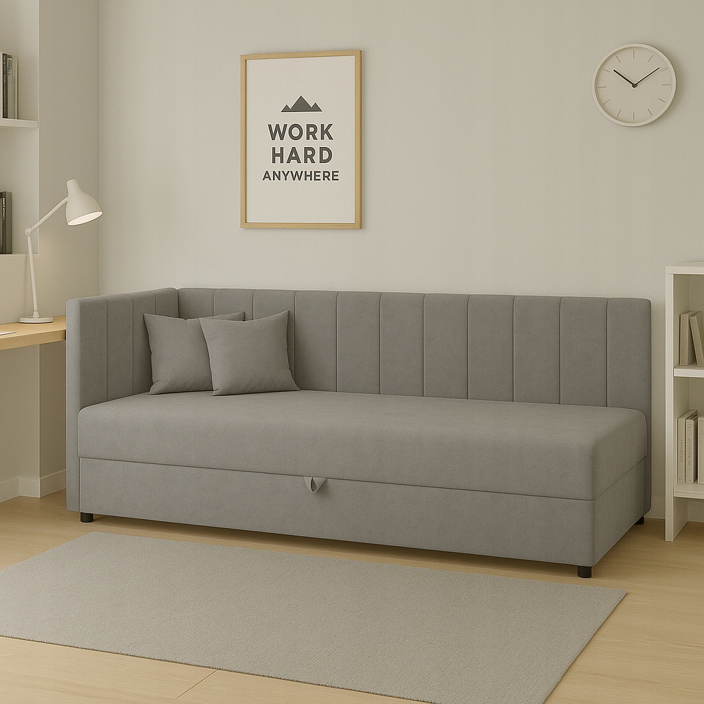 Łóżko kontynentalne 1-osobowe Sofaro Plus 90x200 Szare