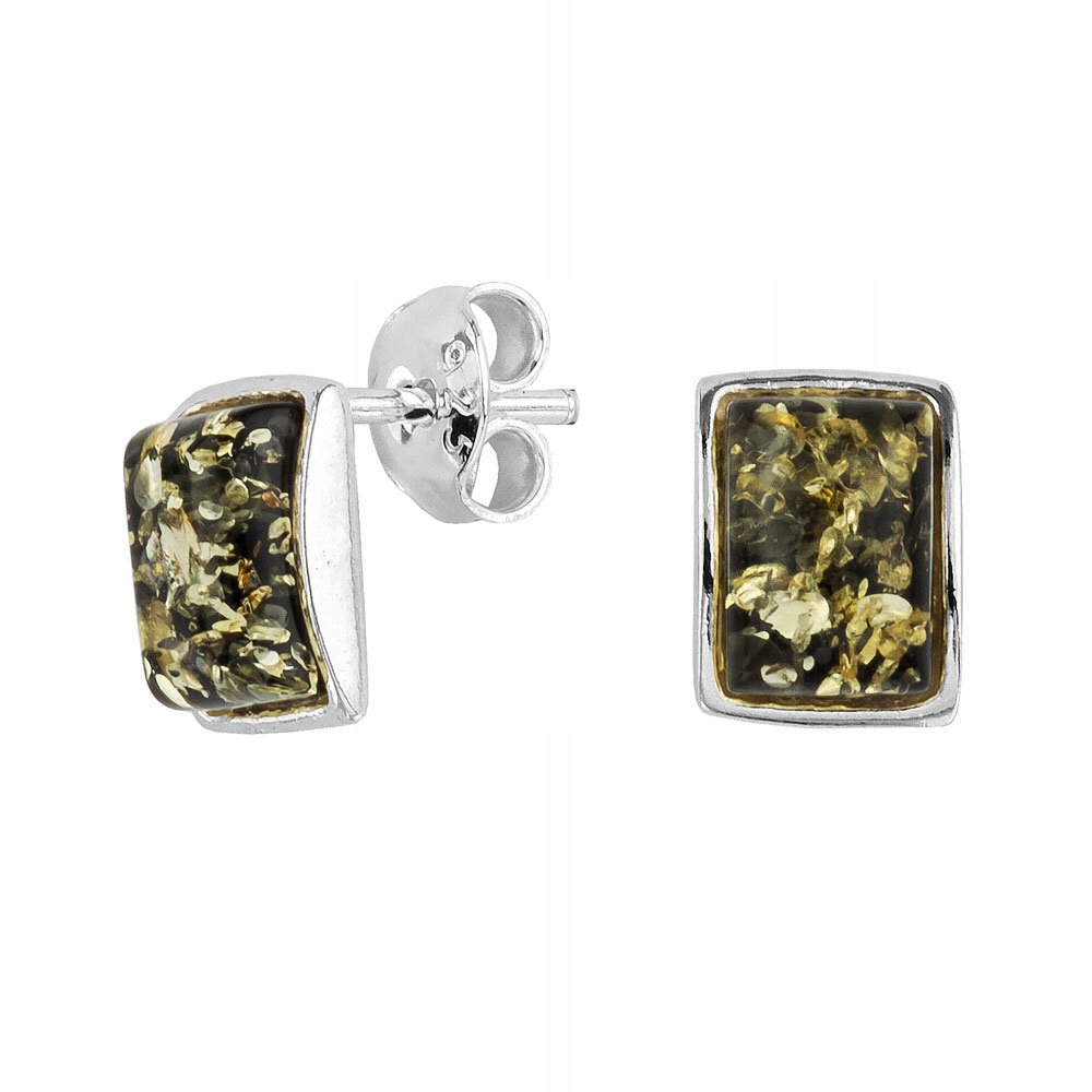 

Kolczyki Srebro 925 Bursztyn Zielony