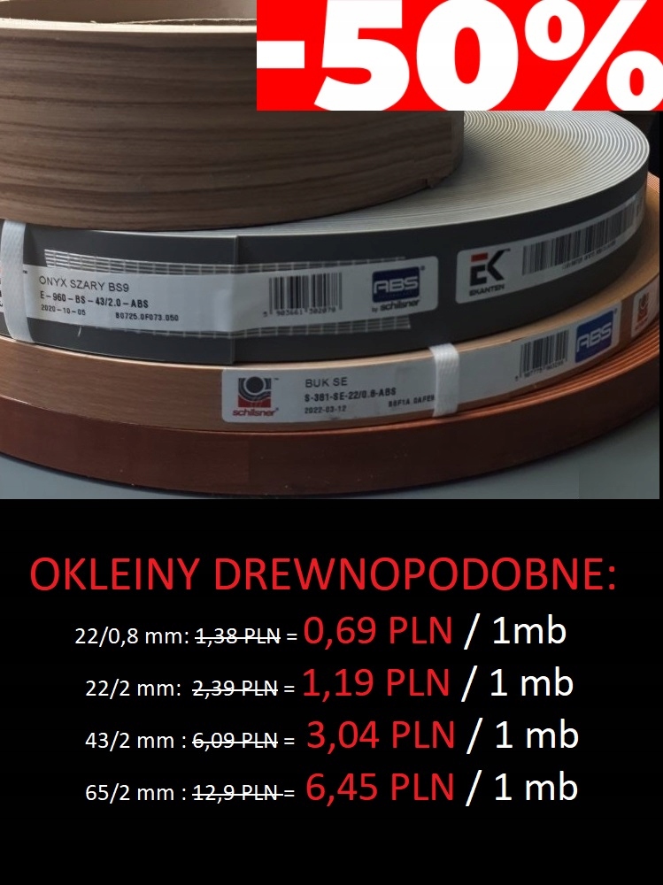 WYPRZEDAŻ-50%: ABS DĄB GRAFIT P 4371 L 22/2 Marka Inna
