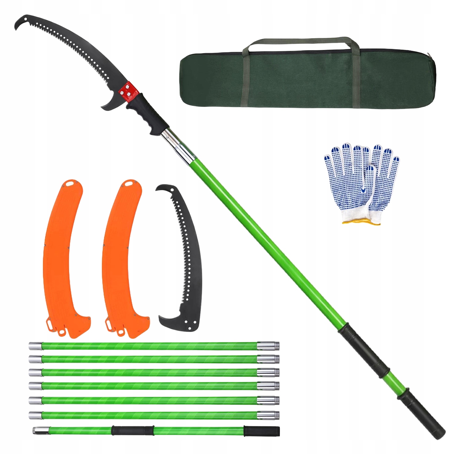 8-SEKČNÍ Zahradní Pila S Násadou, Spojovací Tyč, 2,1-8 M, Zahrada Stromů