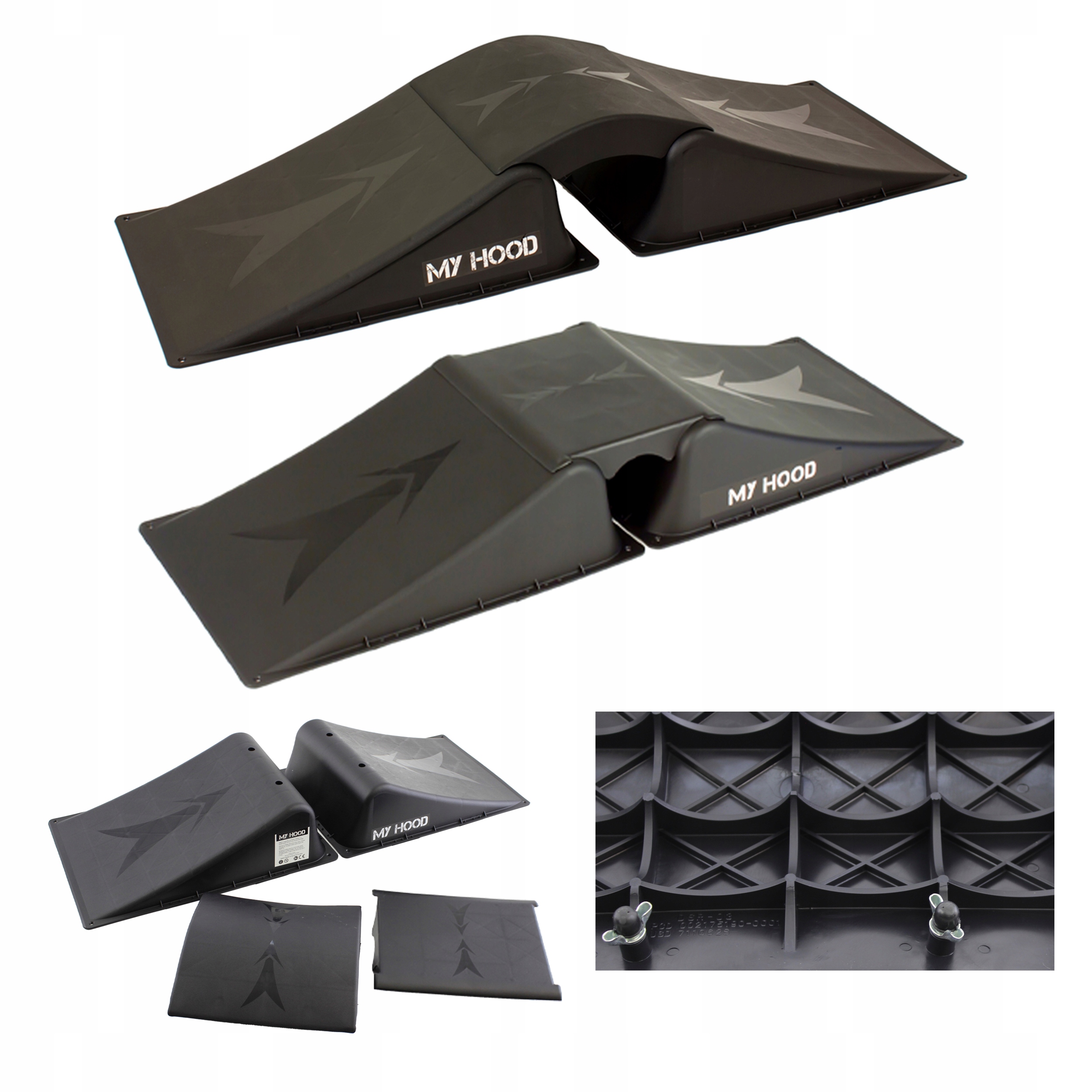 Rampa skate 4 elementowa skocznia My Hood stunt bmx hulajnoga kicker 80kg