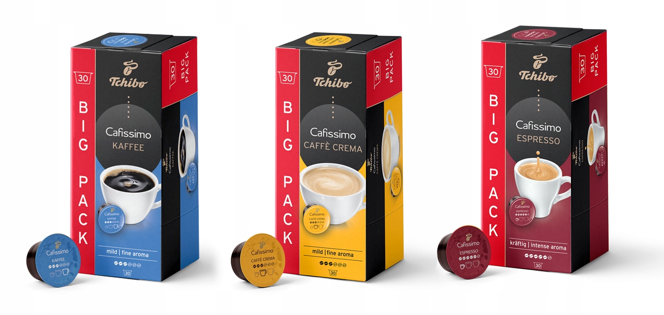 Kawa kapsułki Tchibo Cafissimo zestaw 3 x 30 kaps.