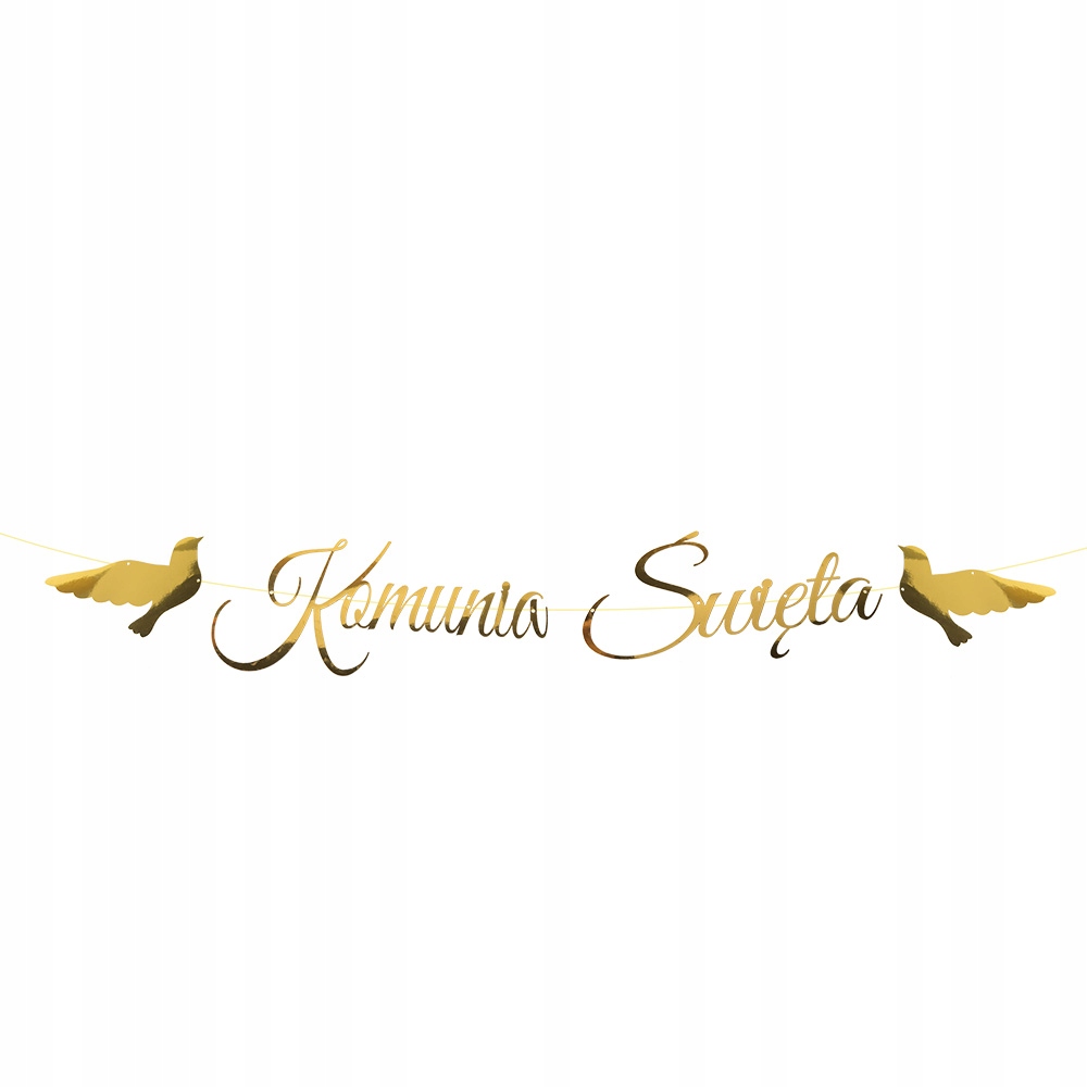 Baner złoty Komunijny Girlanda Ozdobna Komunia Święta Dekoracja sali