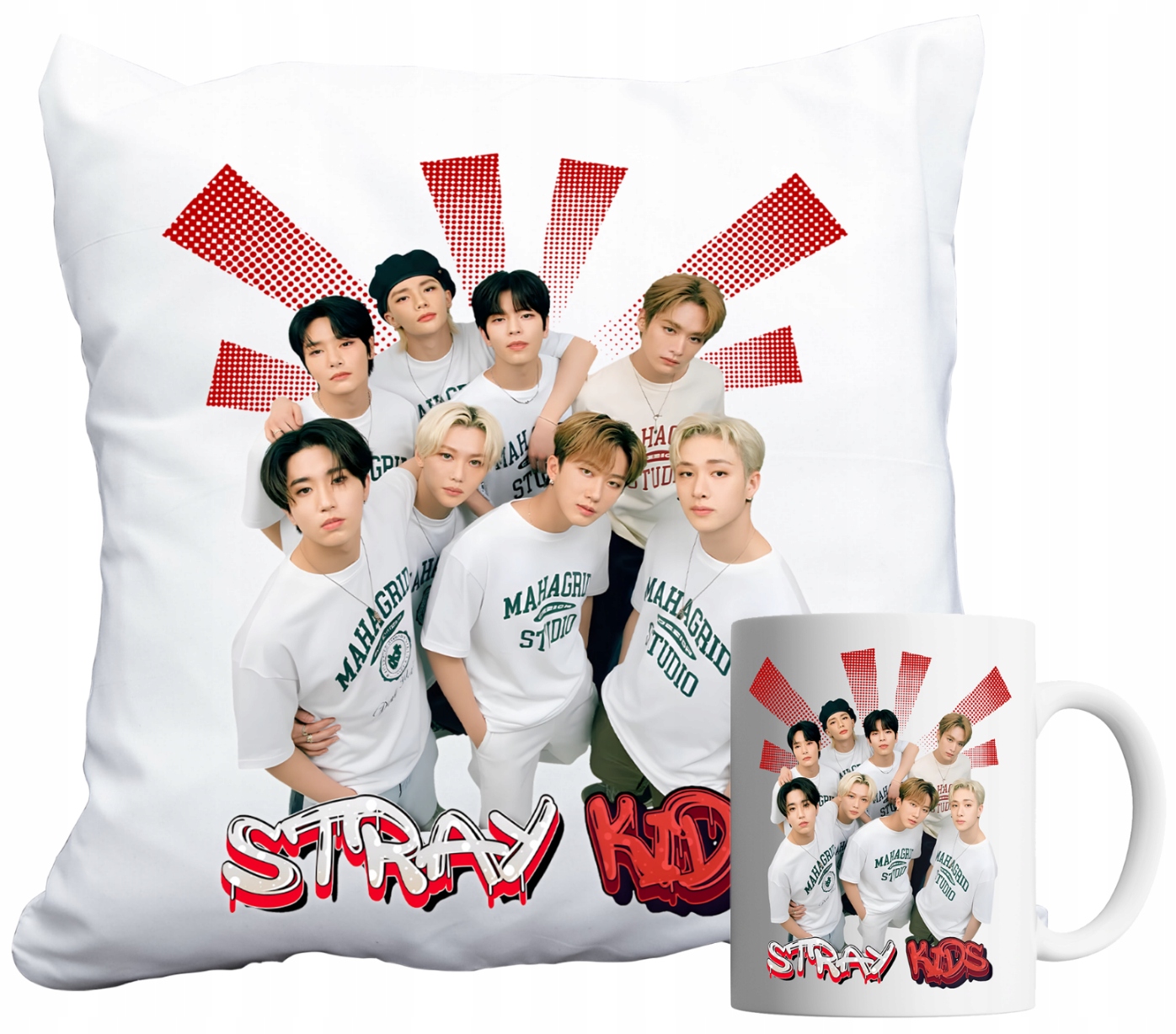 Set Hrnek A Polštář Stray Kids Kapela Kpop Pro Dítě Dárek Jméno