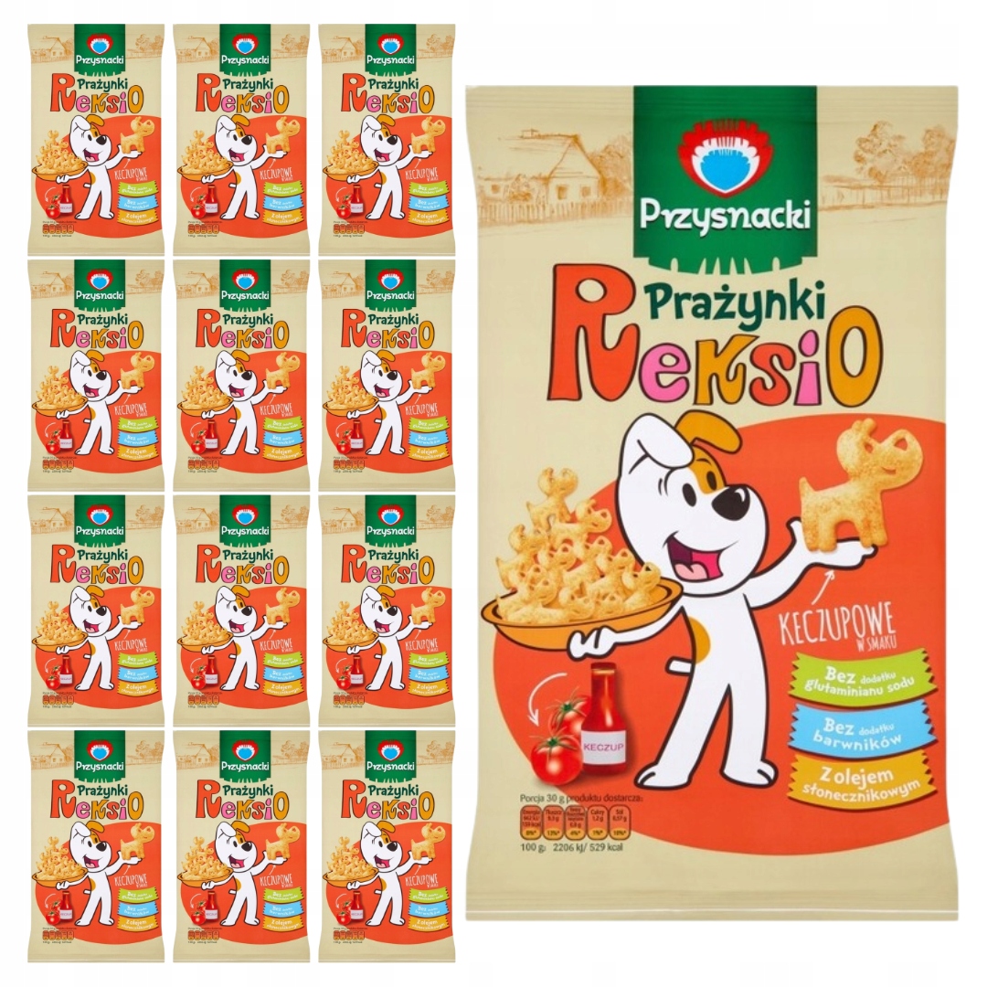 Levně Przysnacki Reksio Krekry Puffs 90 g x 12 kusů