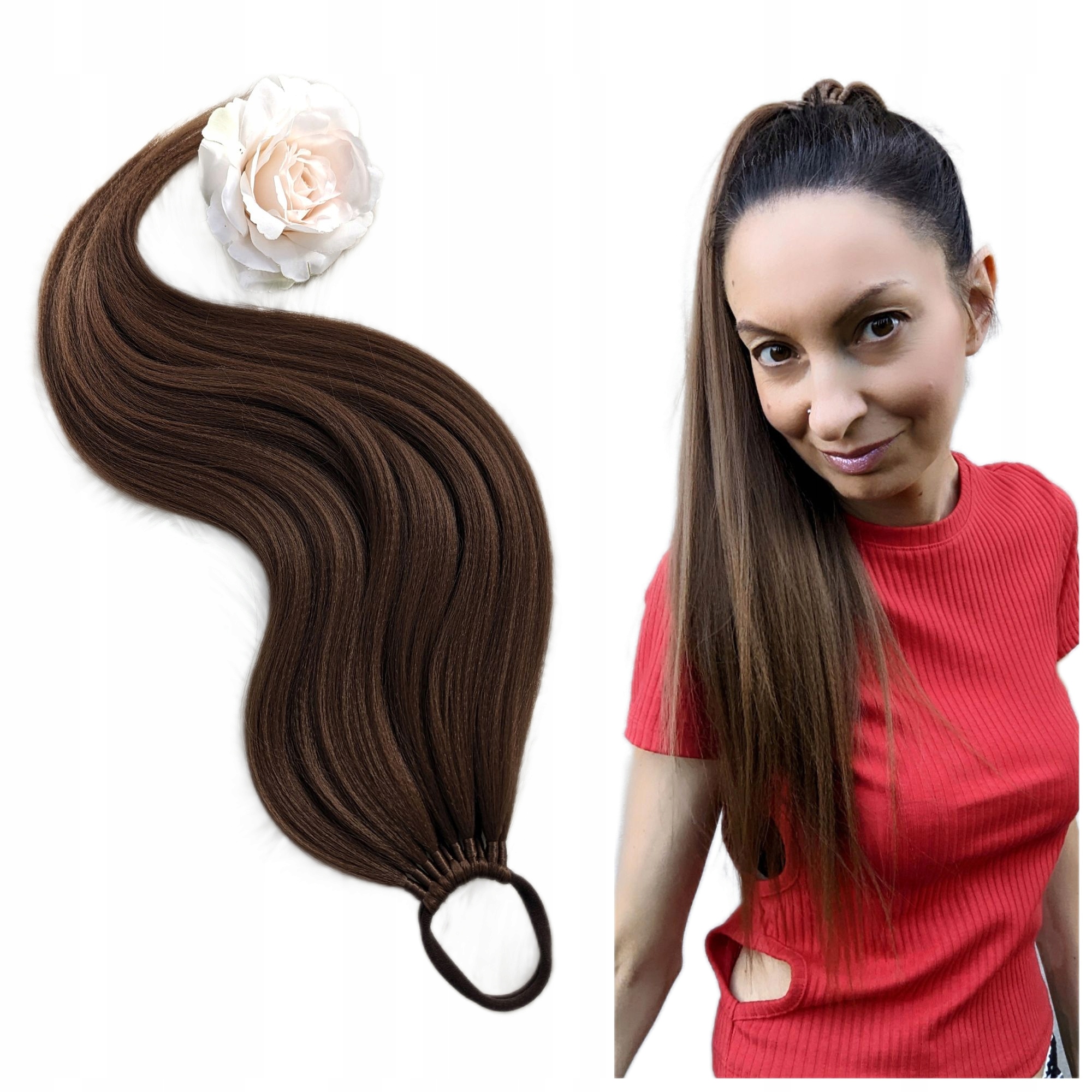 Připínací poník na gumičce, Příčesek, světle hnědý, Přírodní Šatník, 60 cm