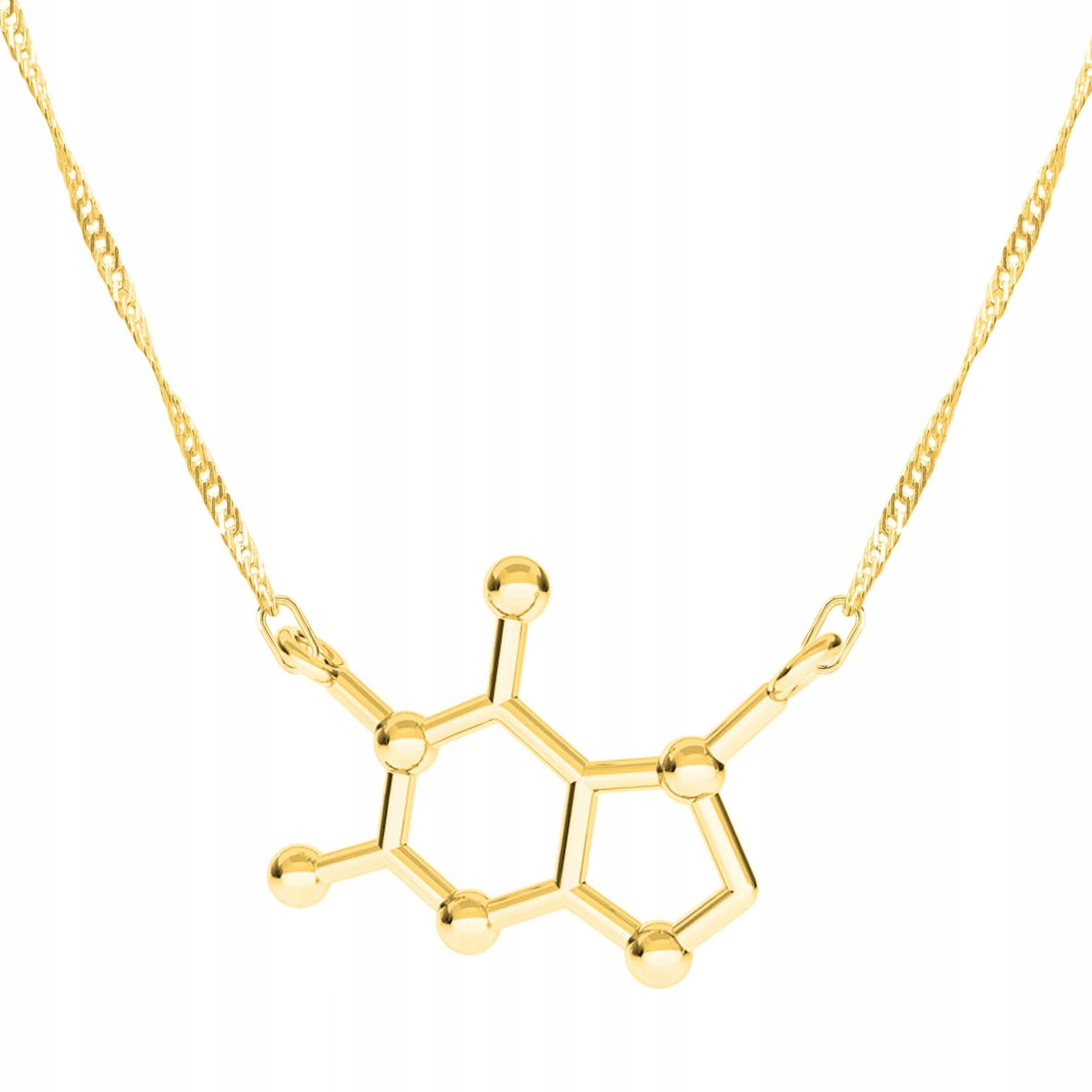 Zlatý náhrdelník s čokoládovým vzorem Kakaová částice Čokoláda Stříbro 925