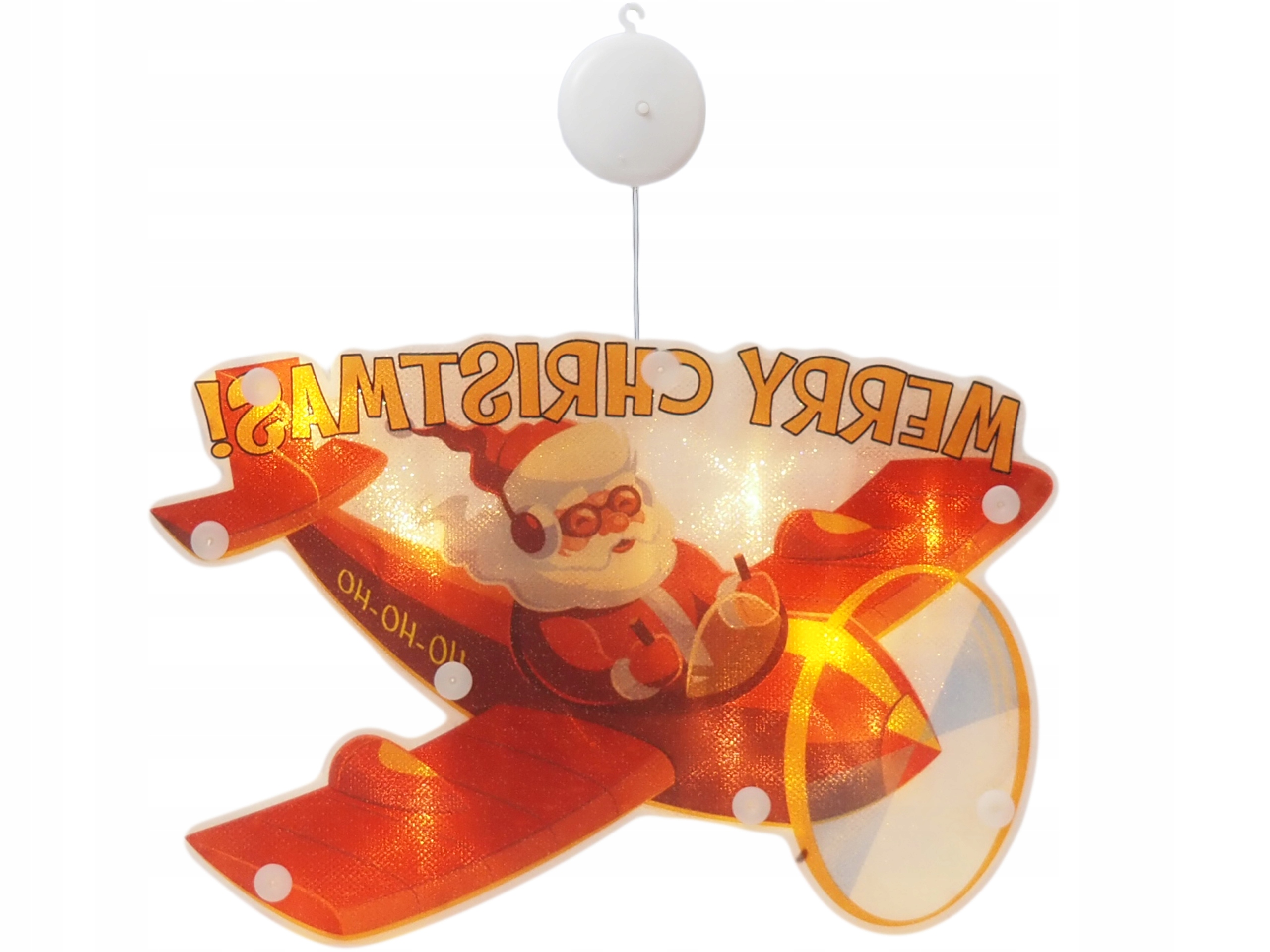 ZAWIESZKA ŚWIĄTECZNA NA SZYBĘ SAMOLOT LED LAMPKI Stan opakowania oryginalne