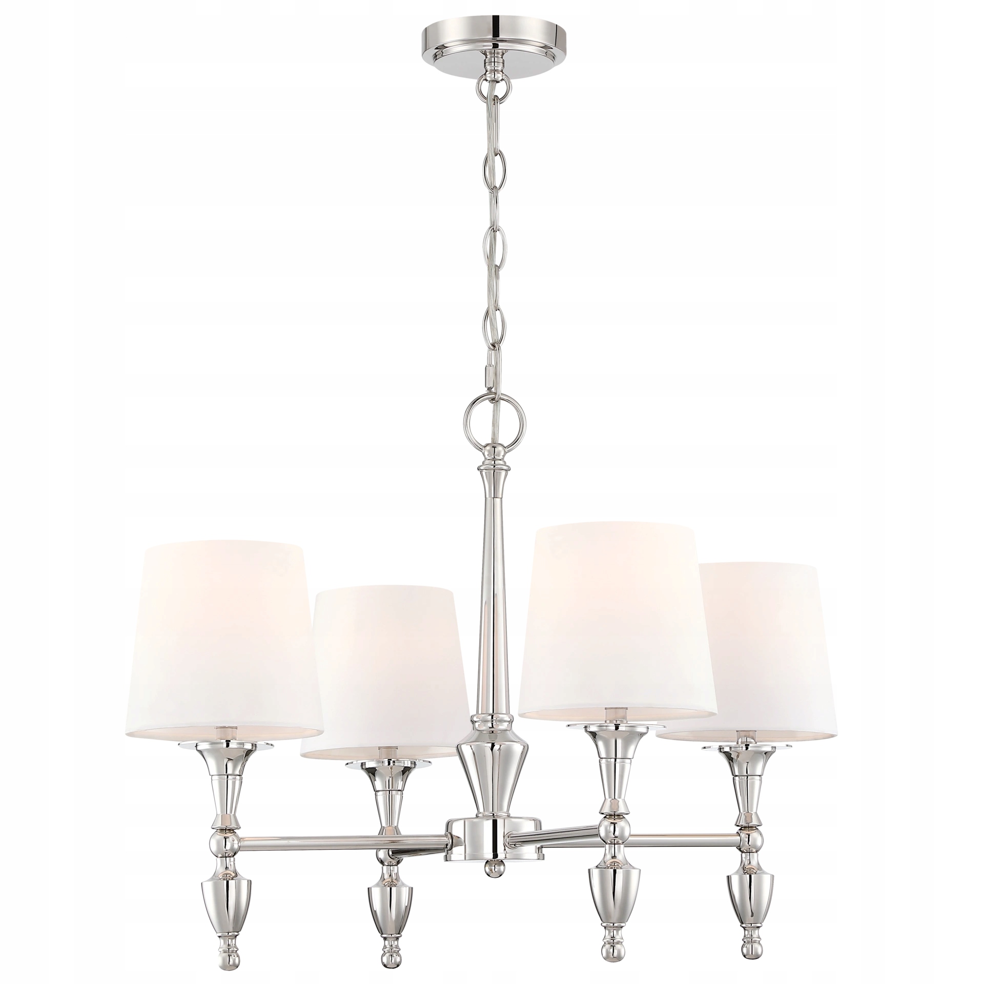 Lampa wisząca żyrandol Cosmo Light Austin IV 4x E27 Srebrno Biała 61 cm