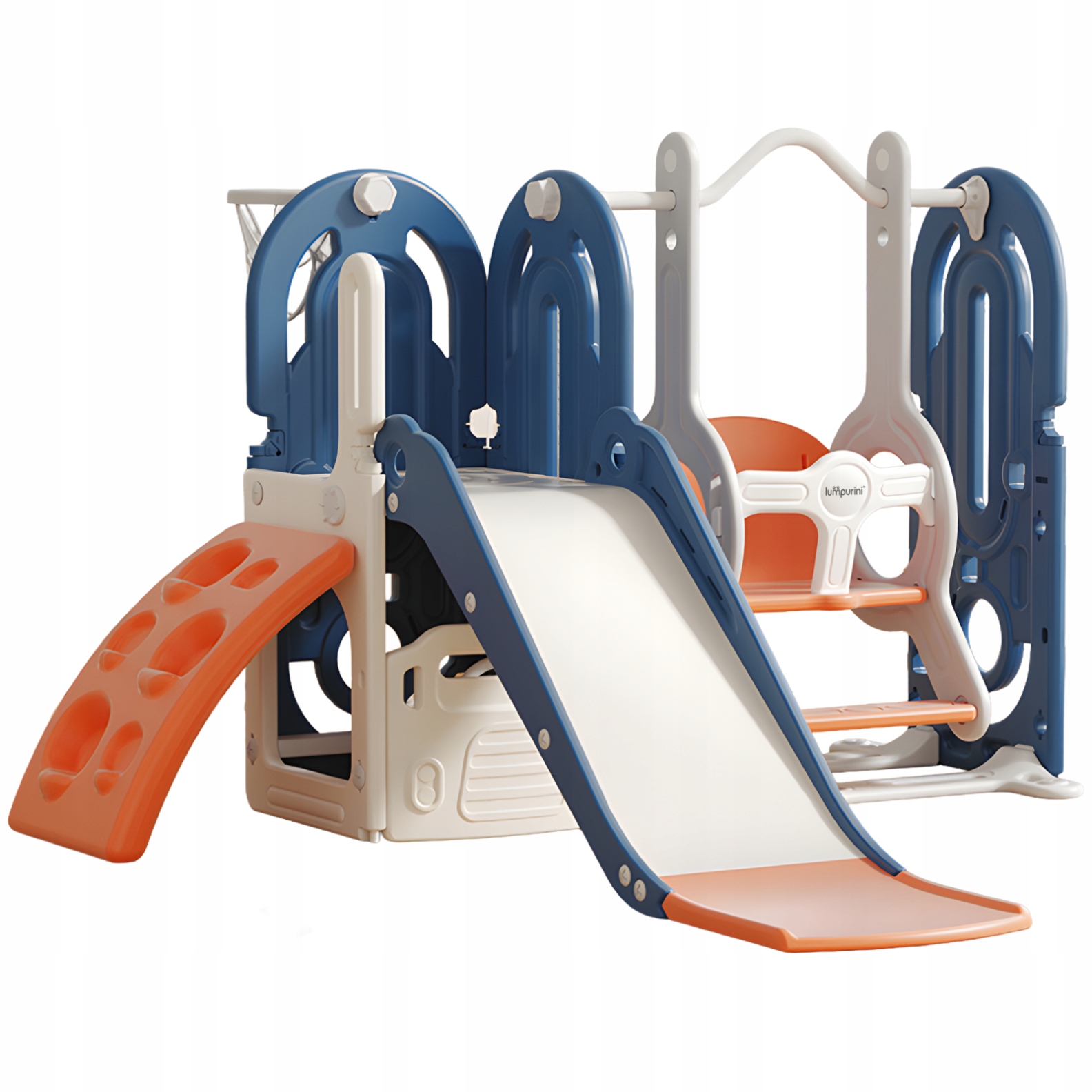 PLAC ZABAW DOMOWY DLA DZIECI 5W1 HUSTAWKA, ZJEŻDŻALNIA, KOSZ, WSPINACZKA