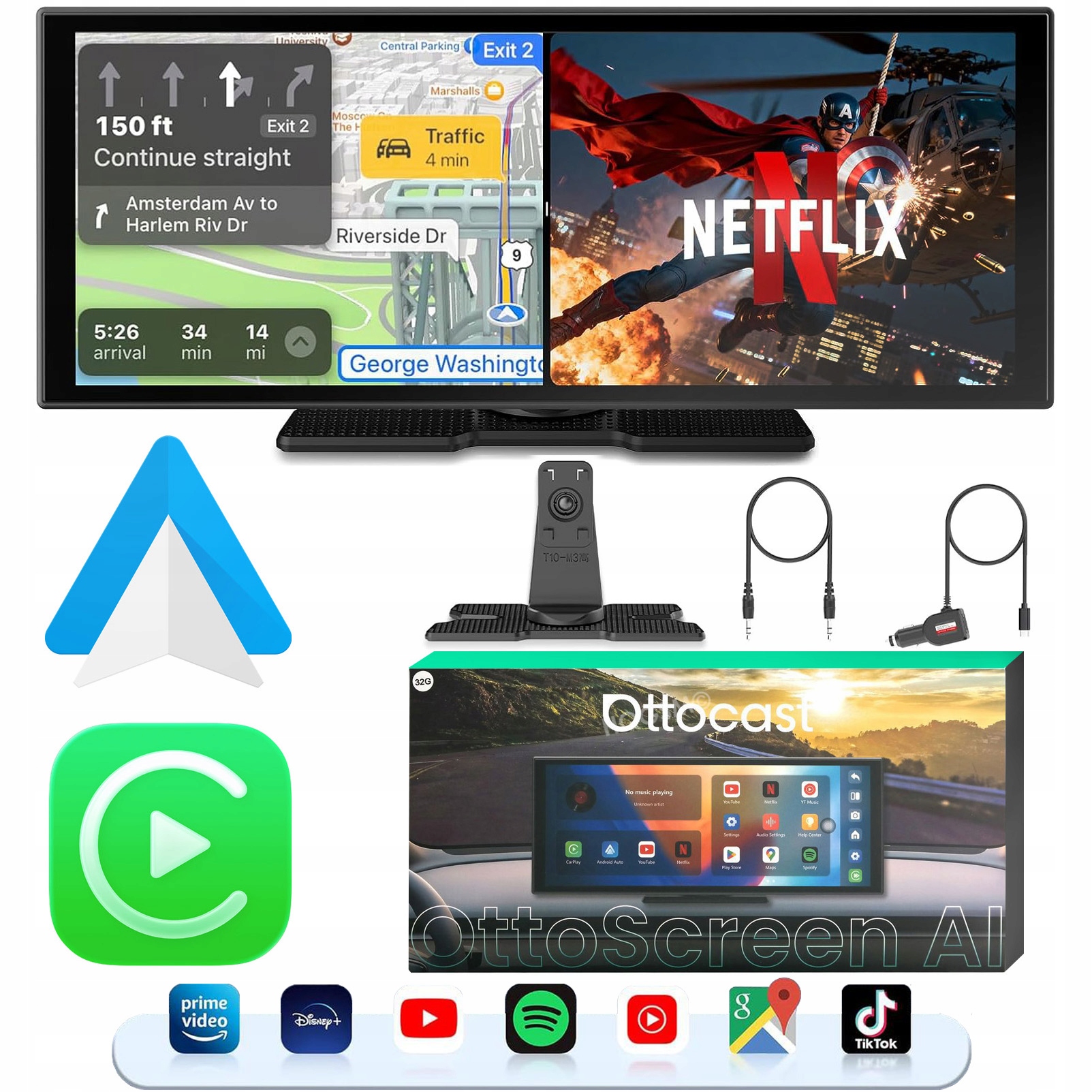 Monitor do auta Obrazovka 11,4 Displej Android Auto Apple CarPlay 2026